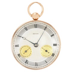 Breguet Rare Rose Gold Keywind Cylinder Date Pocket Watch C1830