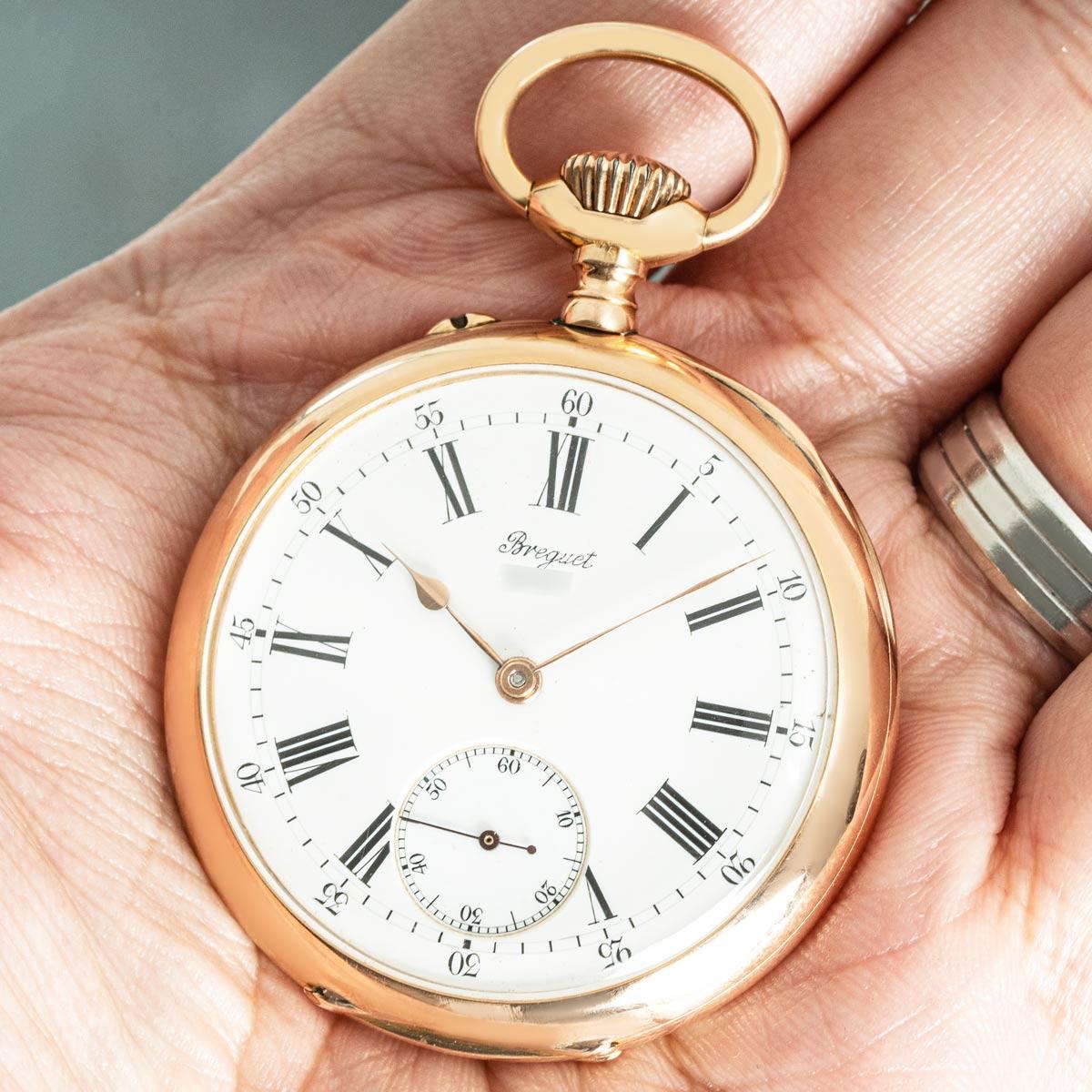 Orologio da tasca a leva senza chiave Breguet in oro rosa C1899 6
