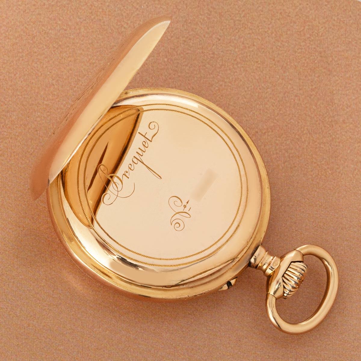 Orologio da tasca a leva senza chiave Breguet in oro rosa C1899 1
