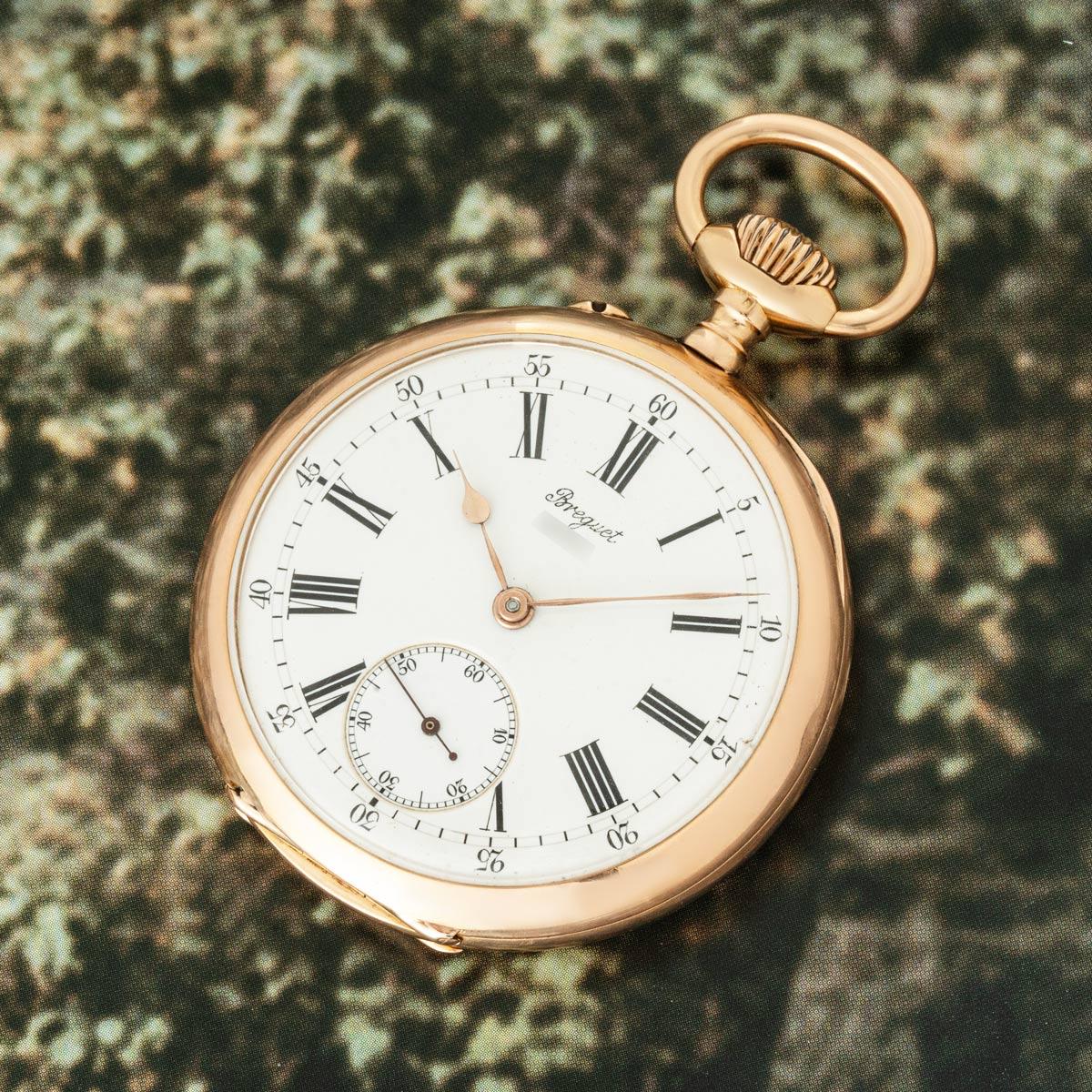 Orologio da tasca a leva senza chiave Breguet in oro rosa C1899 5