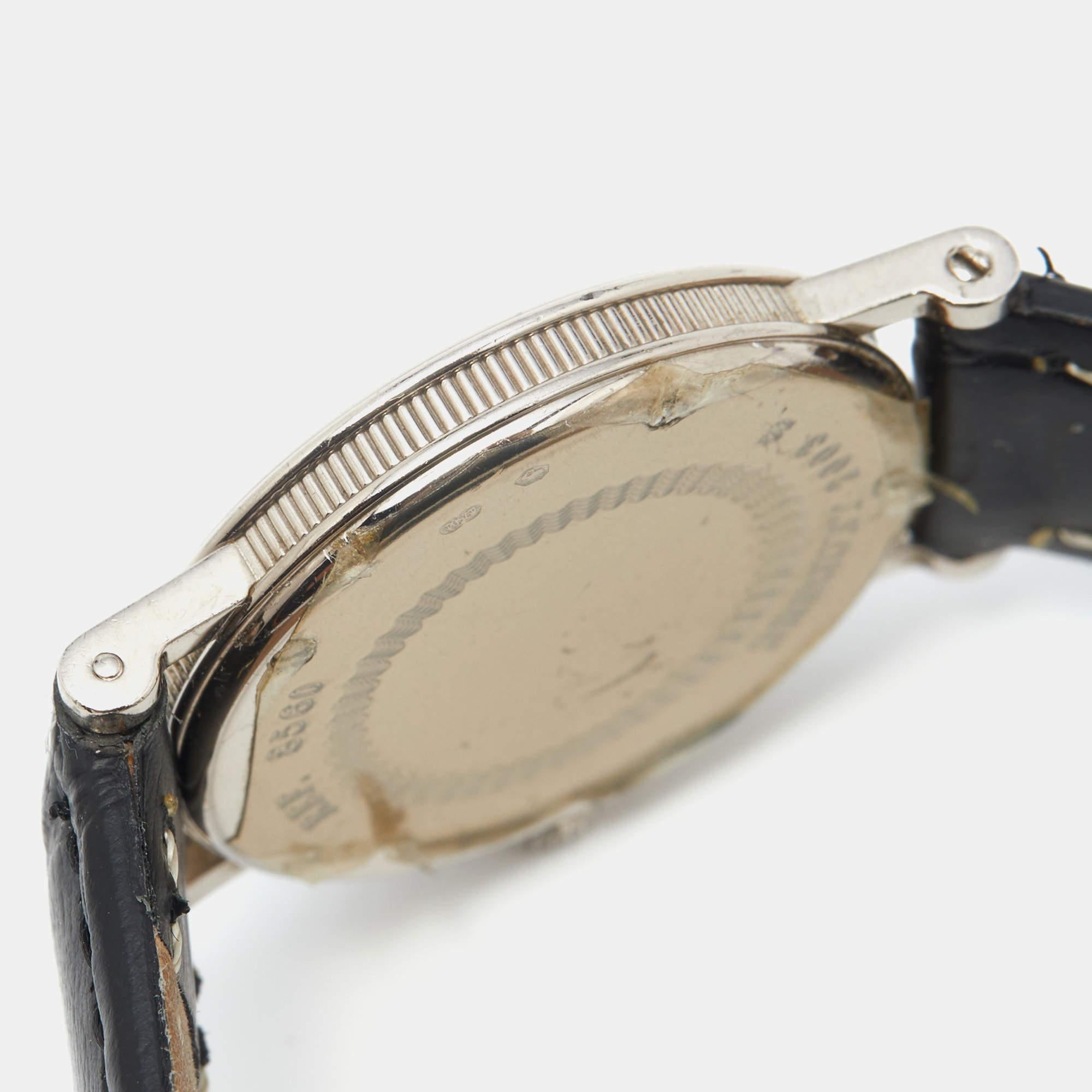 Breguet Silver 18K White Gold Leather Classique 8560 Women's Wristwatch 25.50 mm 1