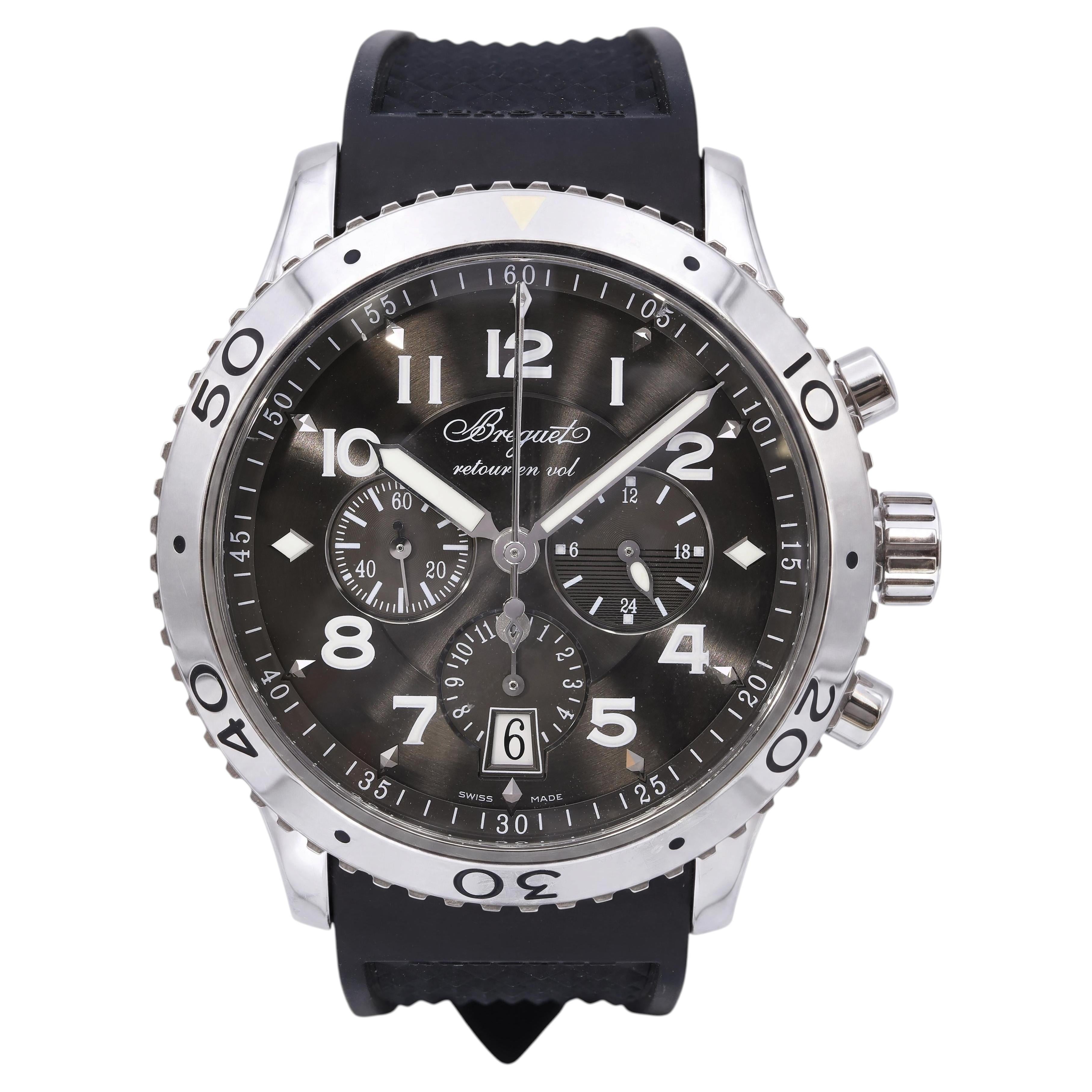 Montre-bracelet pour homme Breguet, chronographe Flyback Type XXI en acier inoxydable, réf. 3810