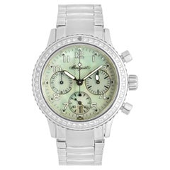 Breguet Stainless Steel Transatlantique Type XX Chronograph 33mm Blue MOP