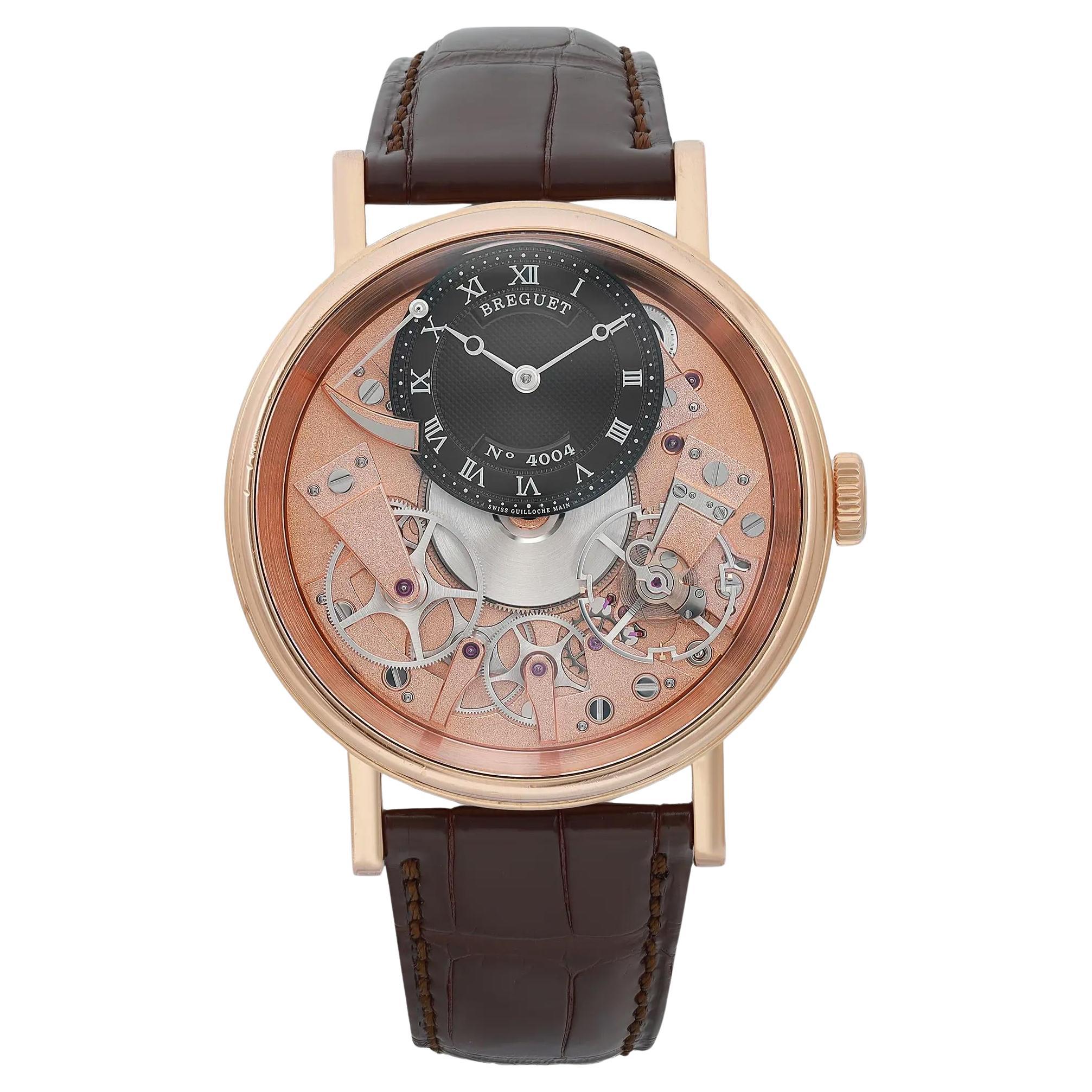 Breguet Tradition 18K Gold Skeleton Dial Manual Wind Mens Watch 7057BR/R9/9W6