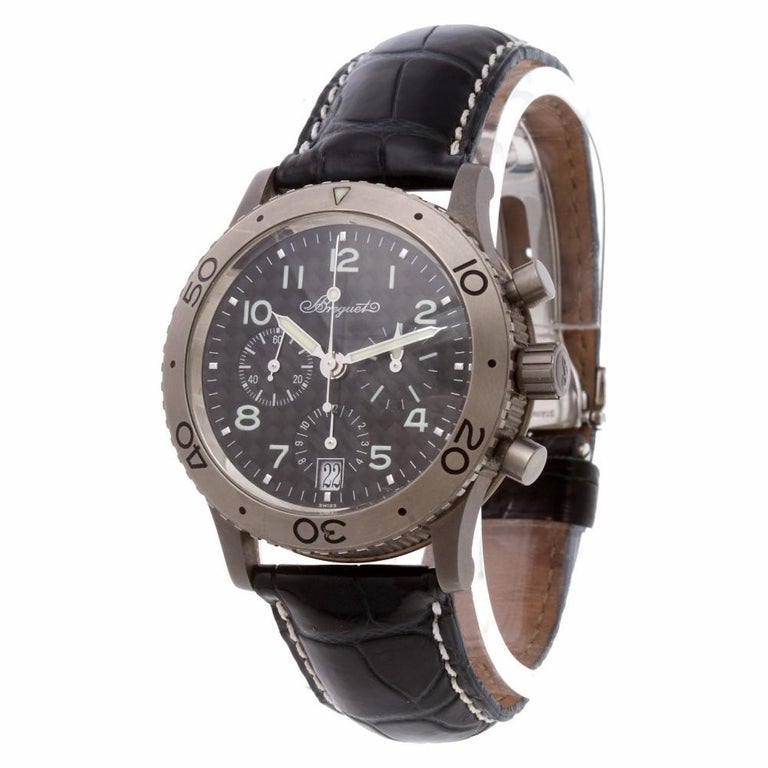 Breguet Transatlantique 3820TI Titanium Black Dial Automatic Watch For ...