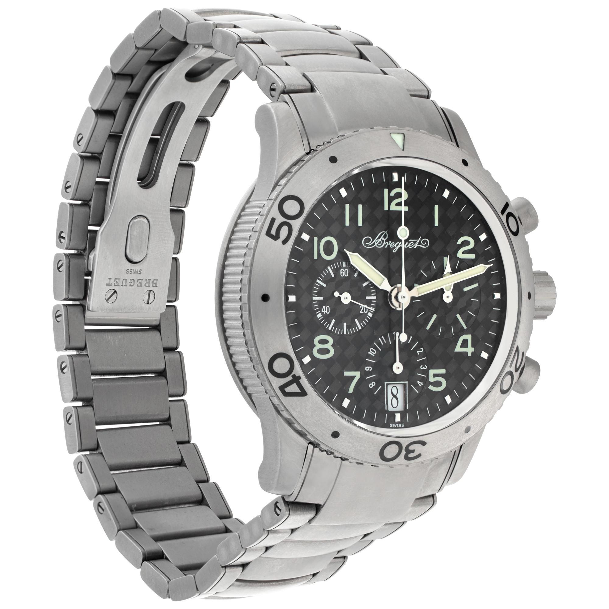Breguet Transatlantique Titanium Wristwatch Ref 3820TI In Excellent Condition In Surfside, FL