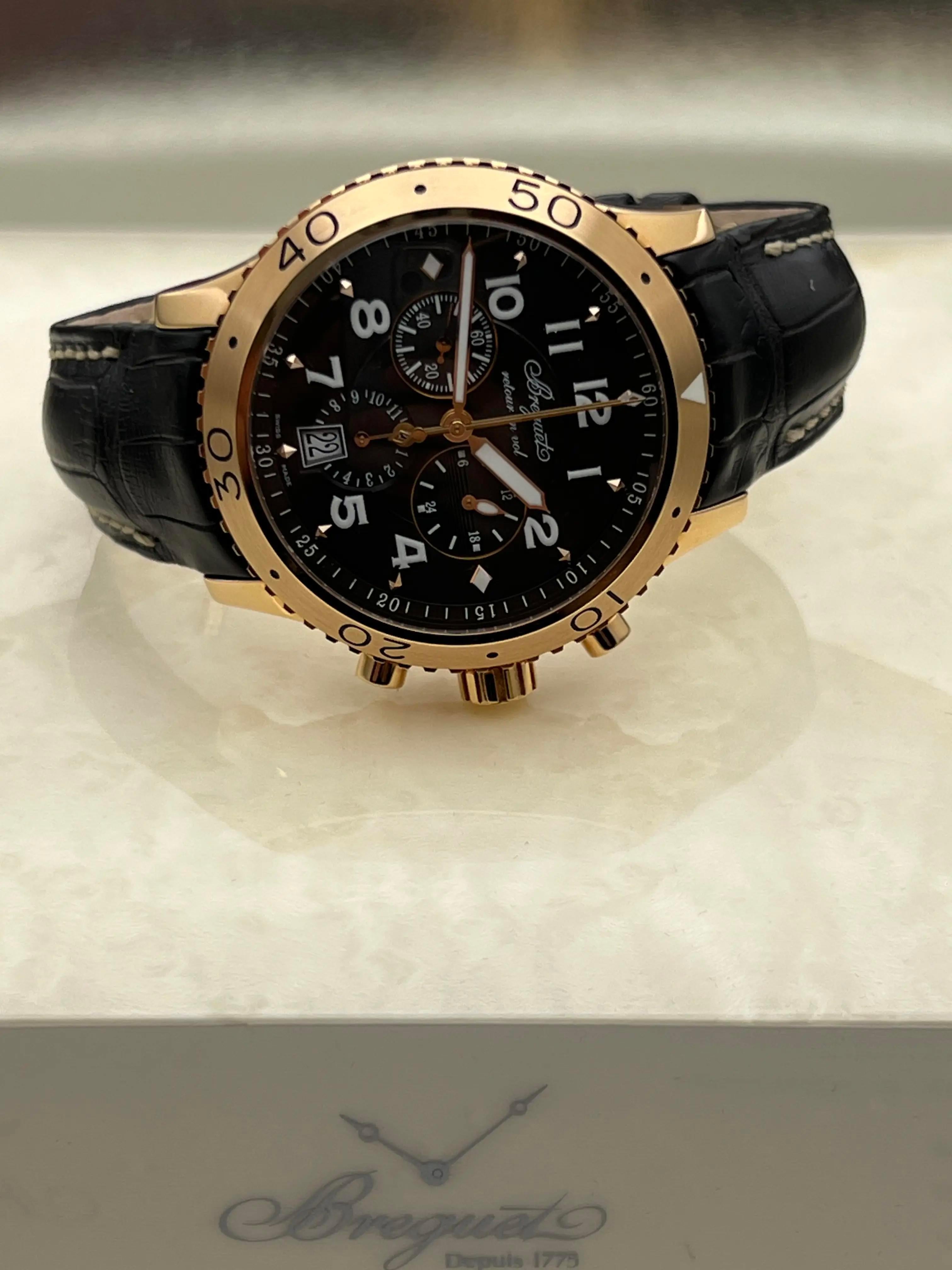 Breguet Transatlantique Type XXI Flyback 3810BR/92/9ZU 18K Rose Gold B&P 2022 For Sale 6
