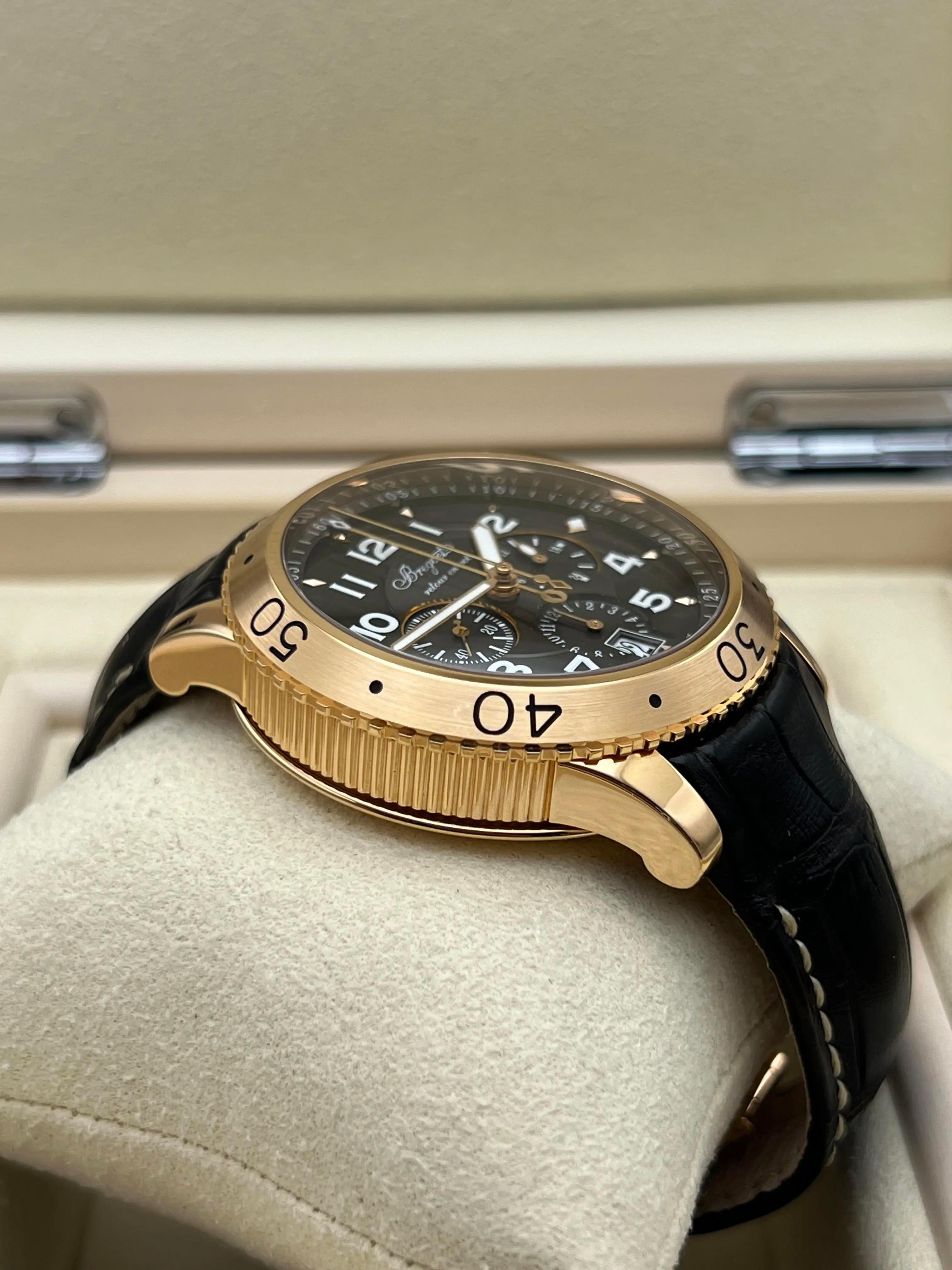 Men's Breguet Transatlantique Type XXI Flyback 3810BR/92/9ZU 18K Rose Gold B&P 2022 For Sale