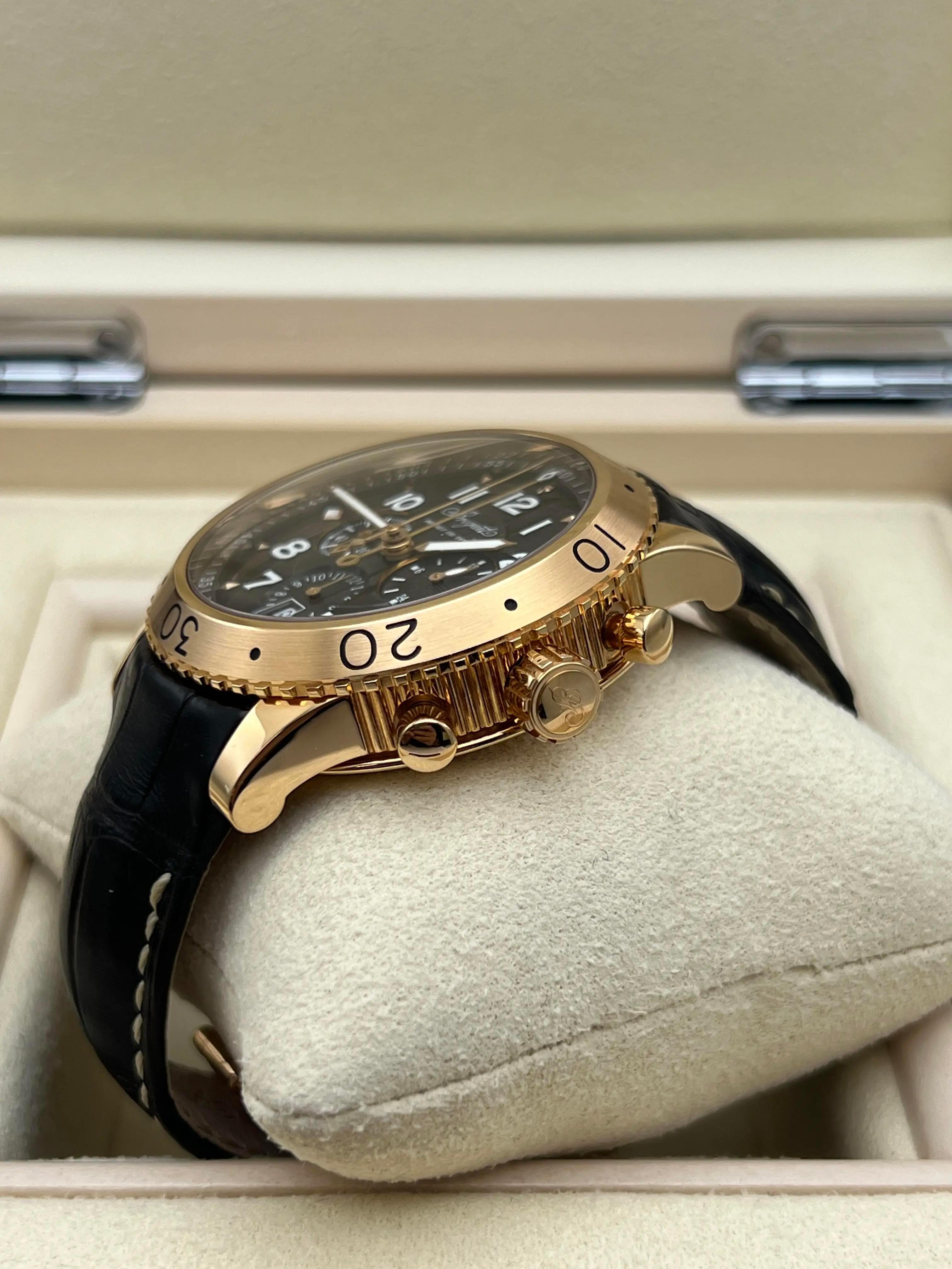 Breguet Transatlantique Type XXI Flyback 3810BR/92/9ZU 18K Rose Gold B&P 2022 For Sale 1