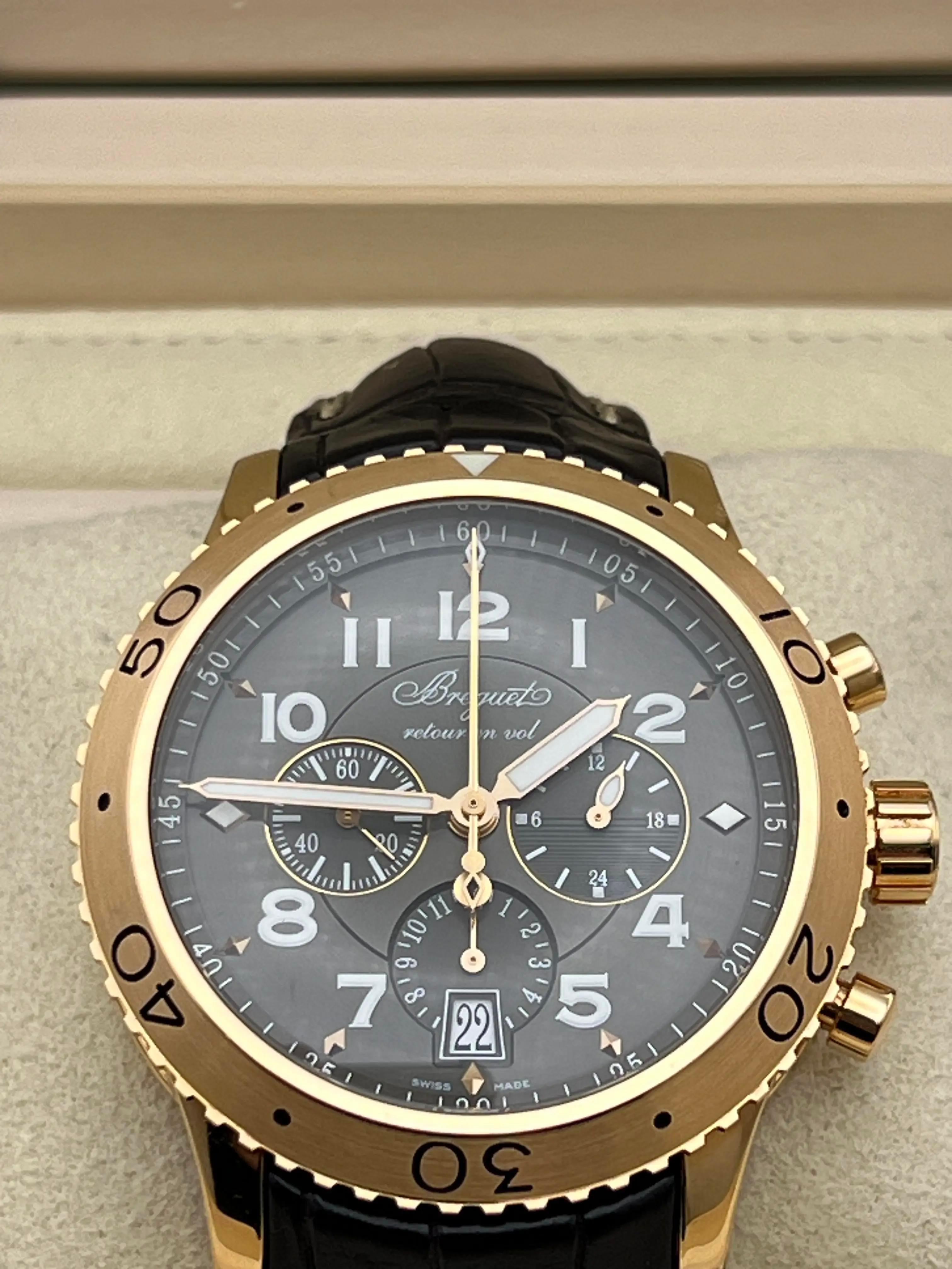 Breguet Transatlantique Type XXI Flyback 3810BR/92/9ZU 18K Rose Gold B&P 2022 For Sale 4