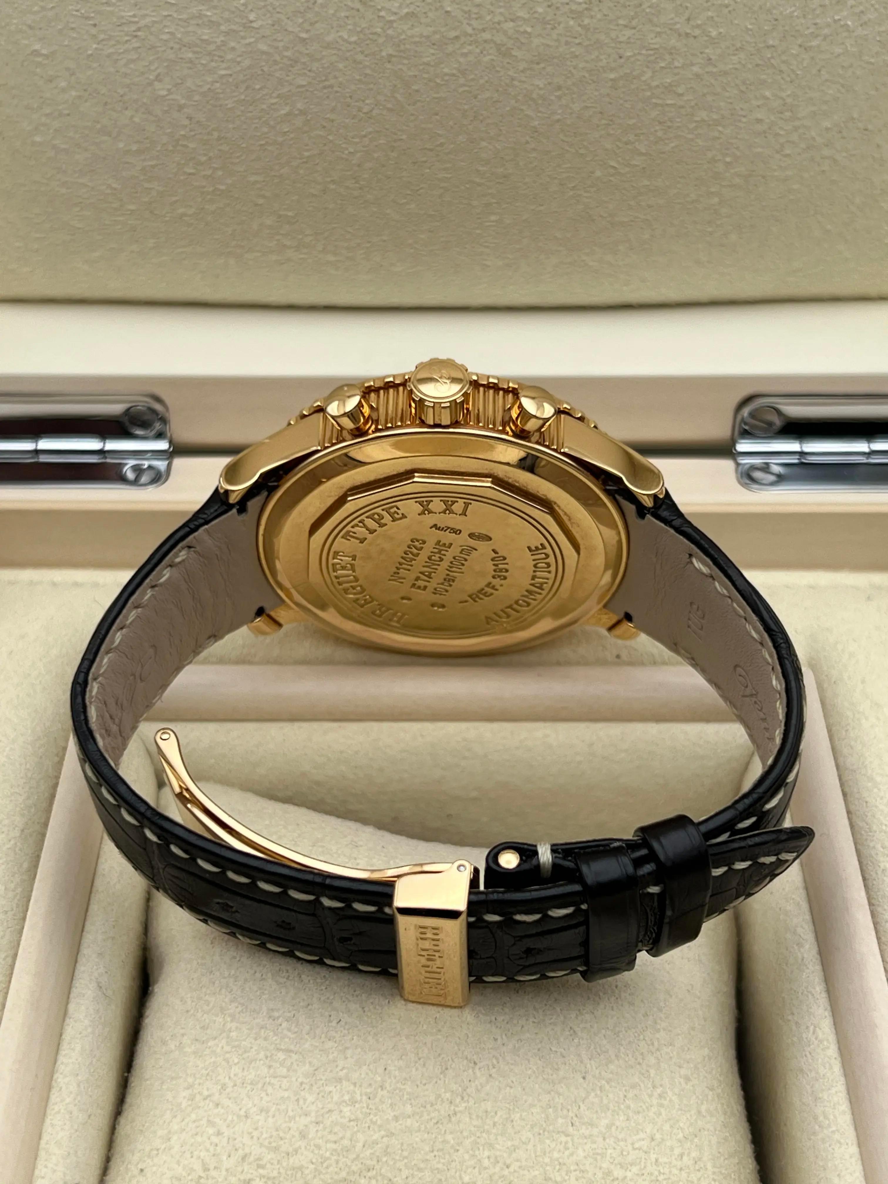 Breguet Transatlantique Type XXI Flyback 3810BR/92/9ZU 18K Rose Gold B&P 2022 For Sale 5