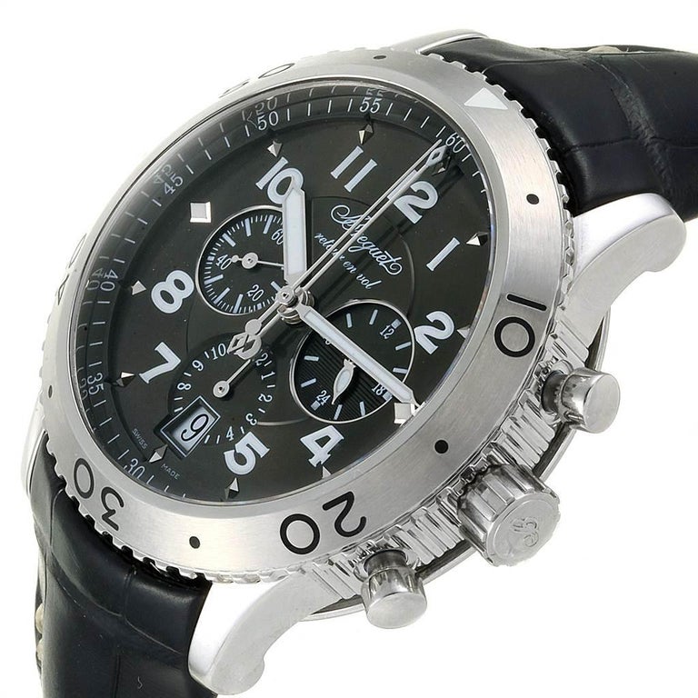 Breguet Transatlantique Type XXI Flyback Ruthenium Dial Watch 3810ST/92 ...