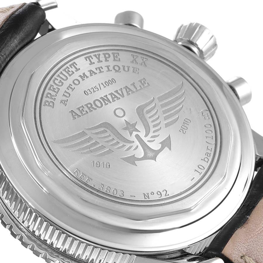 Breguet Type XX Aeronavale Steel Black Dial Mens Watch 3803ST Box Papers In Excellent Condition For Sale In Atlanta, GA