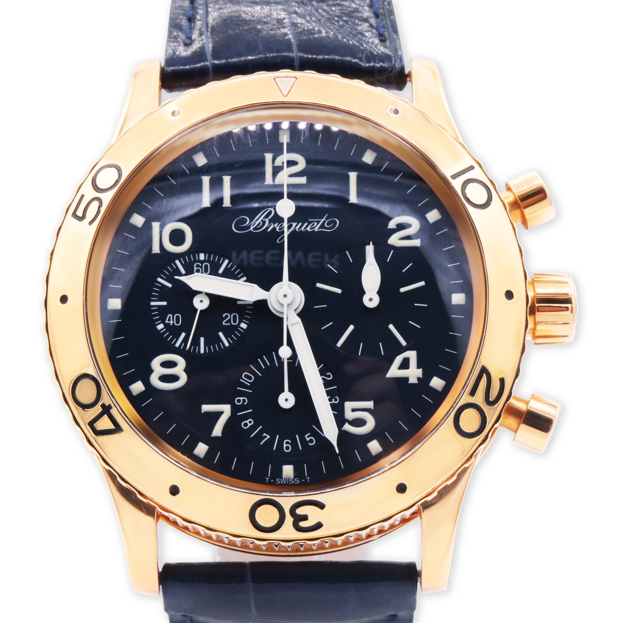 Women's or Men's Breguet Type XX - XXI - XXII Aeronavale Flyback 3800 18K Rose  Gold Men's watch For Sale