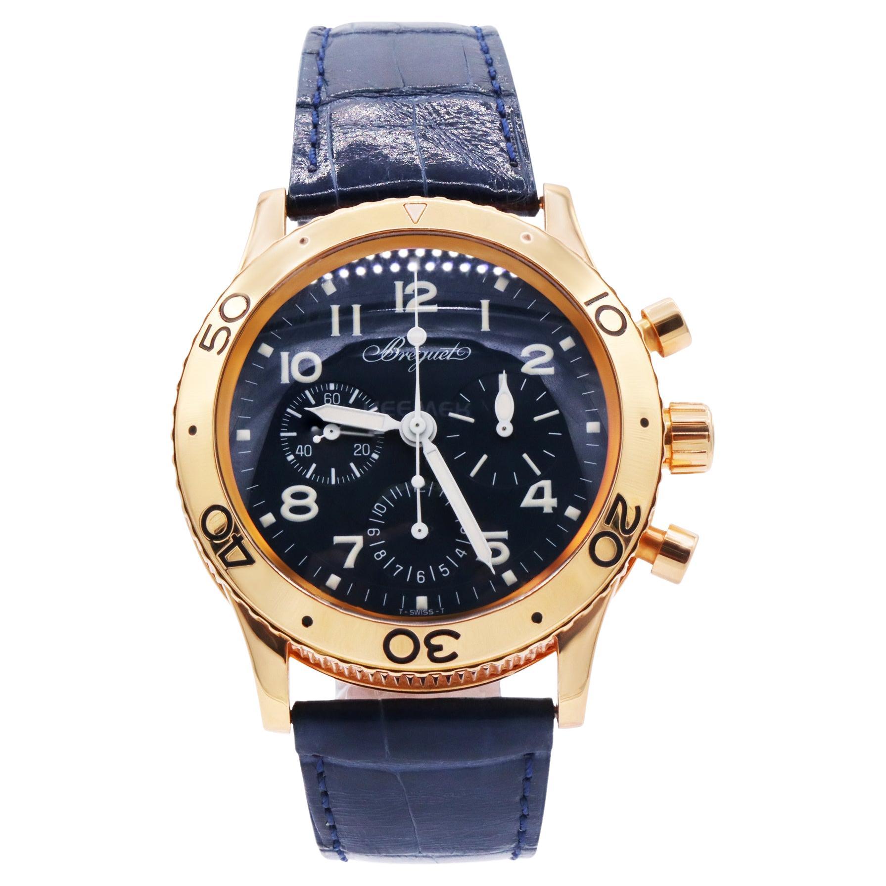 Breguet Type XX - XXI - XXII Aeronavale Flyback 3800 18K Rose  Gold Men's watch