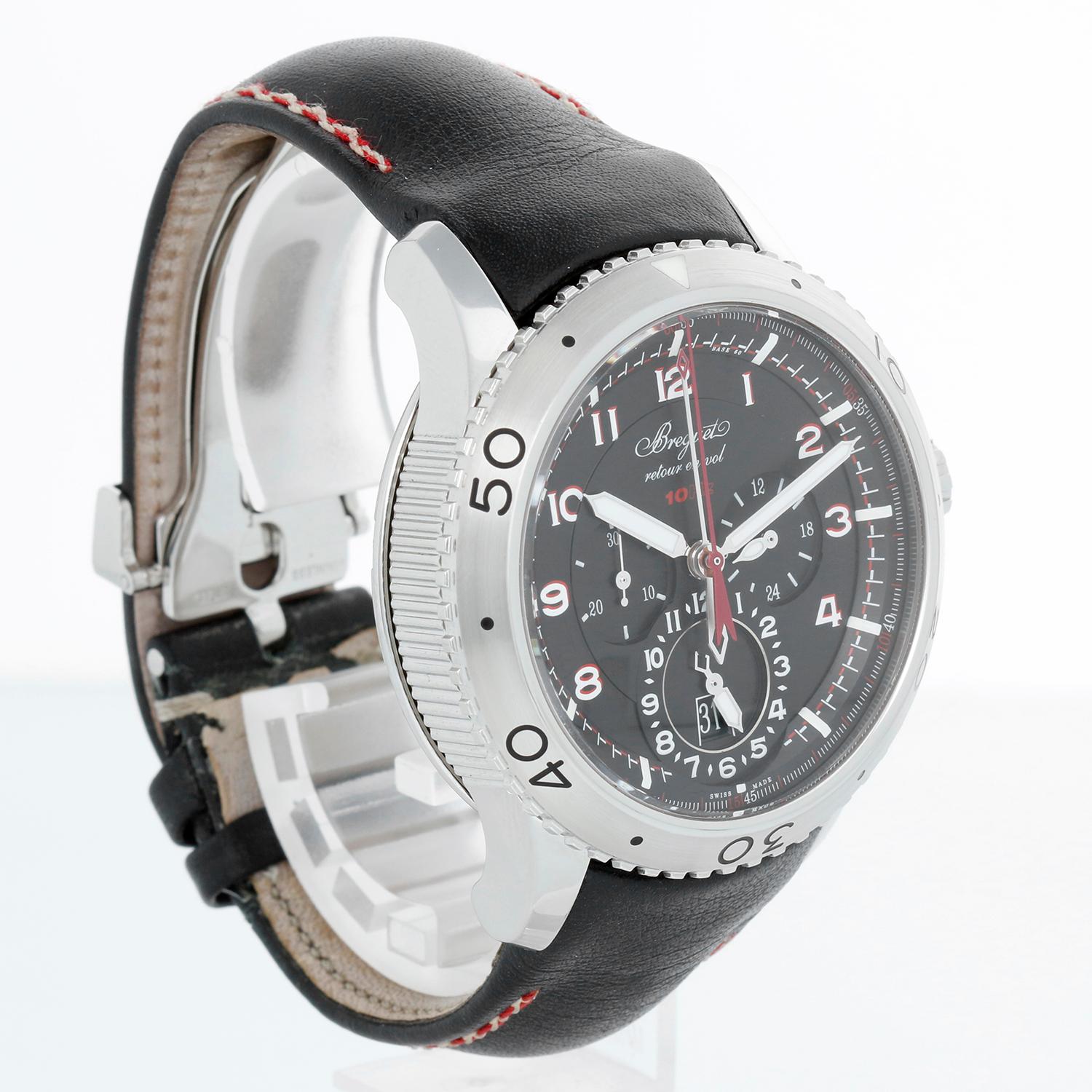 Breguet Type XXII  Transatlantique Chrono Men's Watch Ref 3880 In Excellent Condition For Sale In Dallas, TX