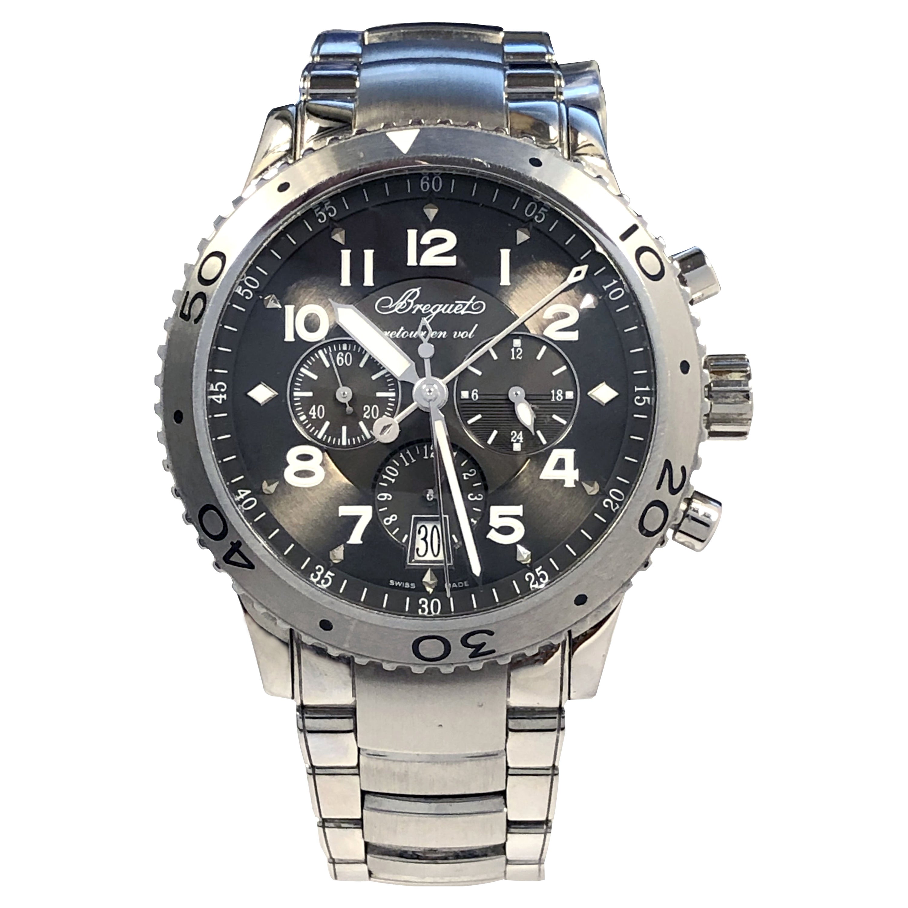 Breguet Type XXl Ref 3810 Large Steel Chronograph Divers Automatic Wrist Watch