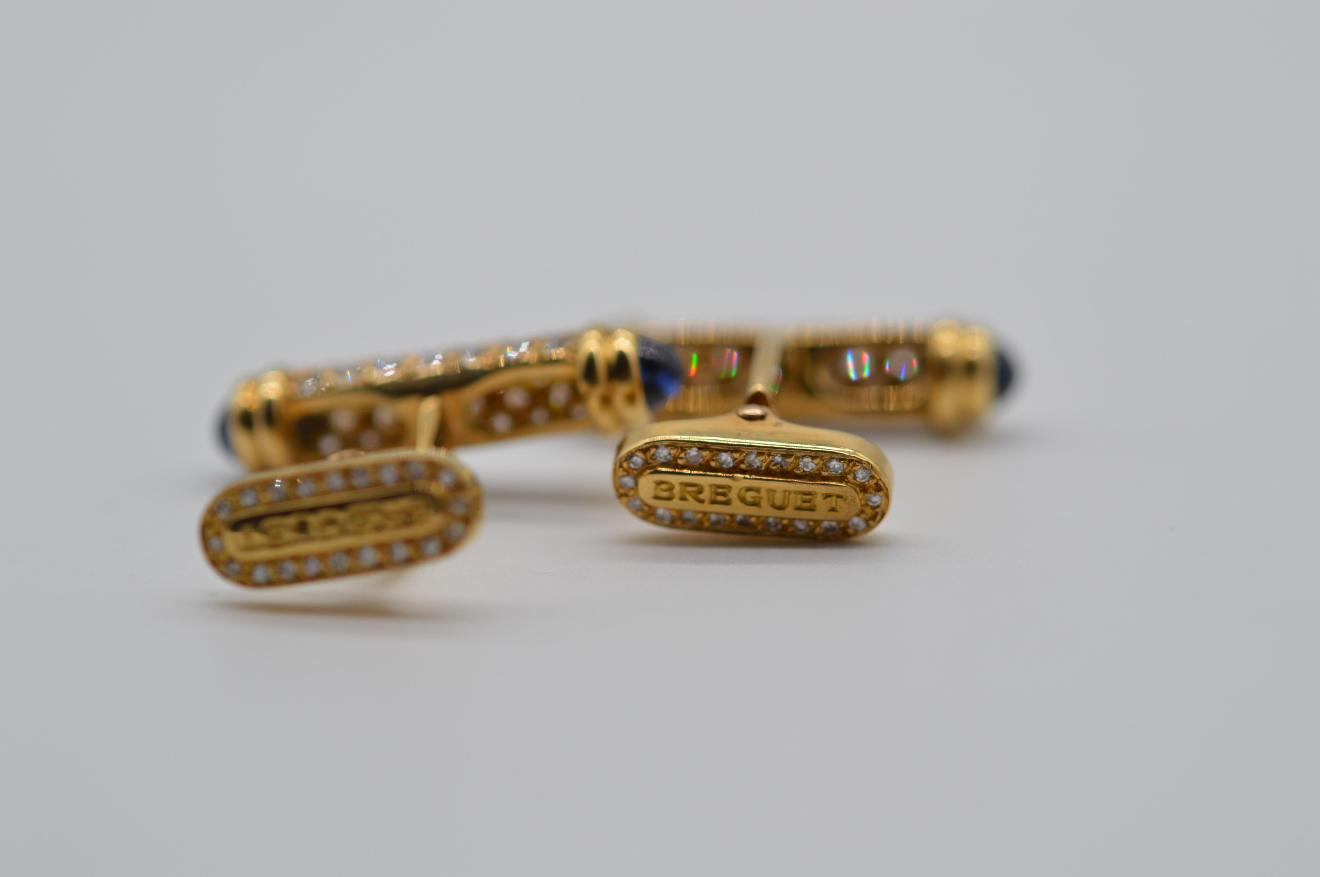 Breguet Vintage Diamonds Cufflinks 18K Yellow Gold Unworn In New Condition For Sale In Geneva, CH