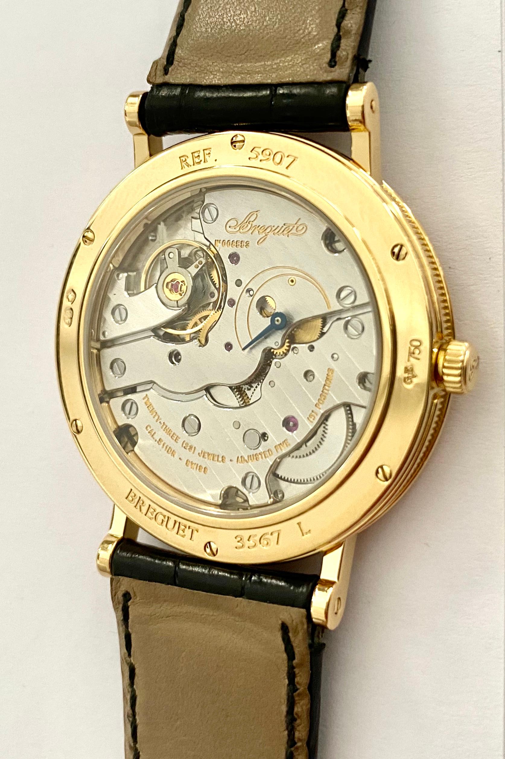 Classical Roman Breguet Watch, 18 Karat Yellow Gold, Nr 5907 