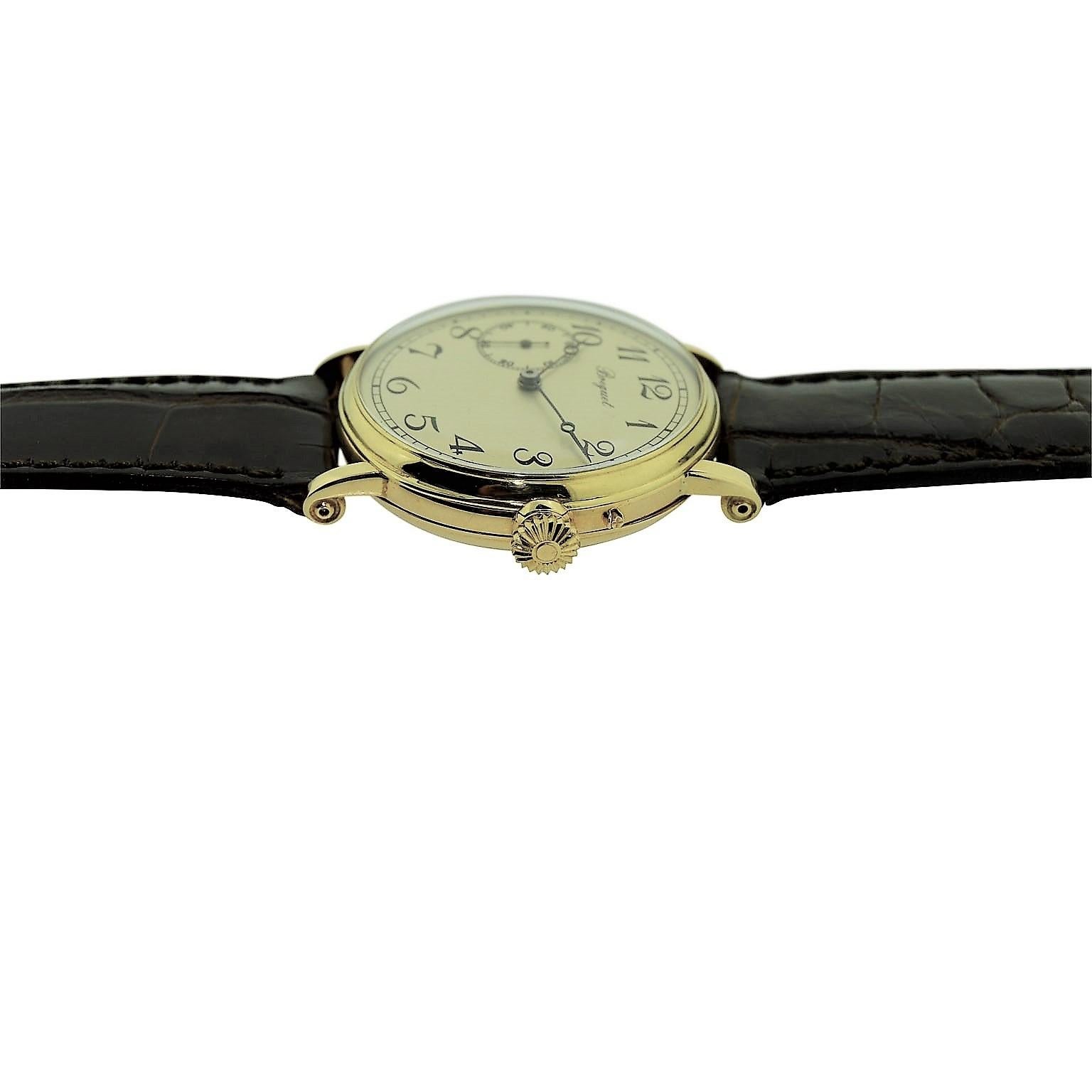 Breguet Yellow Gold Pin Set Manual Wind Watch, circa 1900's In Excellent Condition In Long Beach, CA
