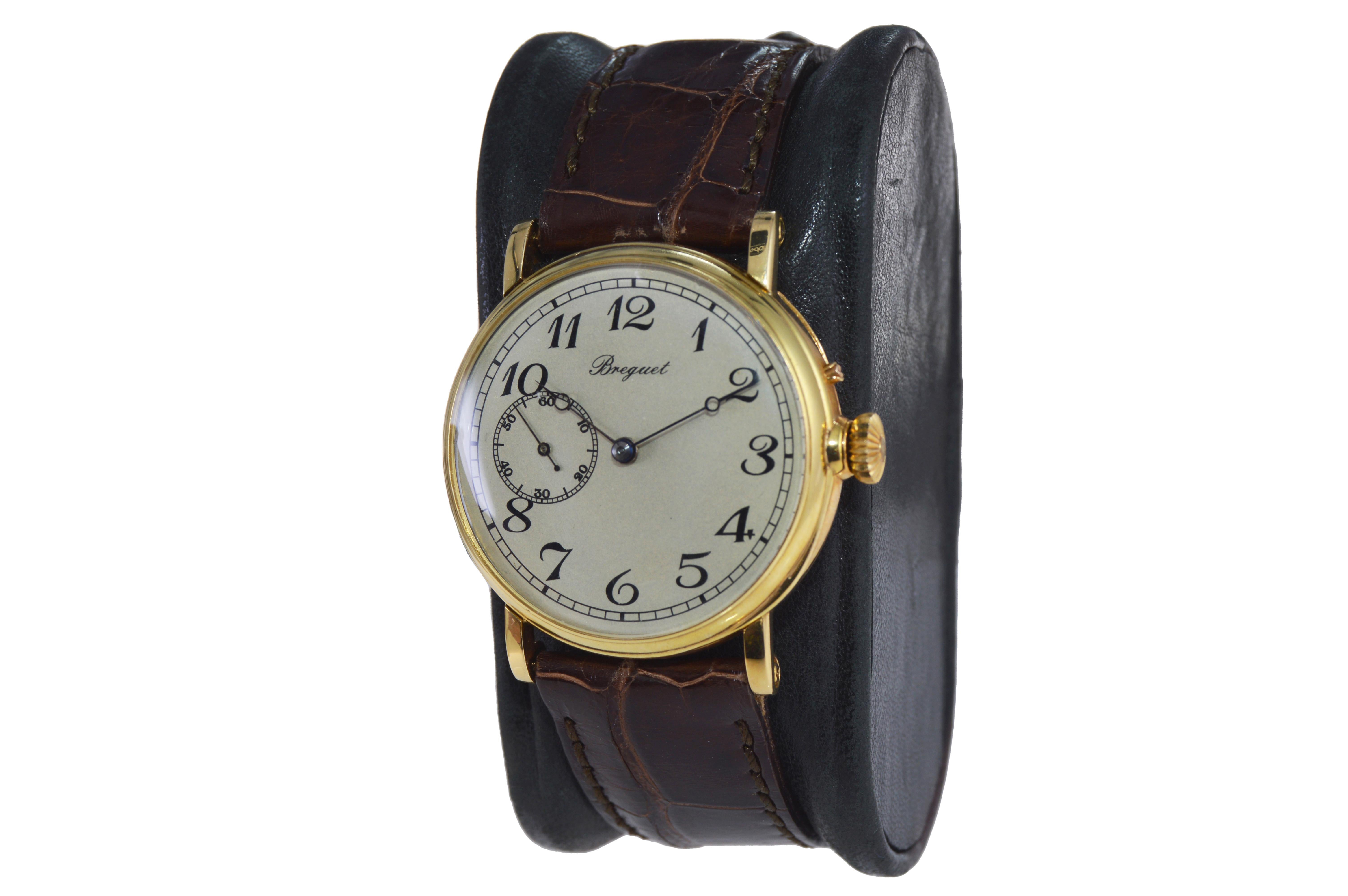 Breguet Gelbgold Pin Set Uhr mit Handaufzug, um 1900 (Art nouveau) im Angebot
