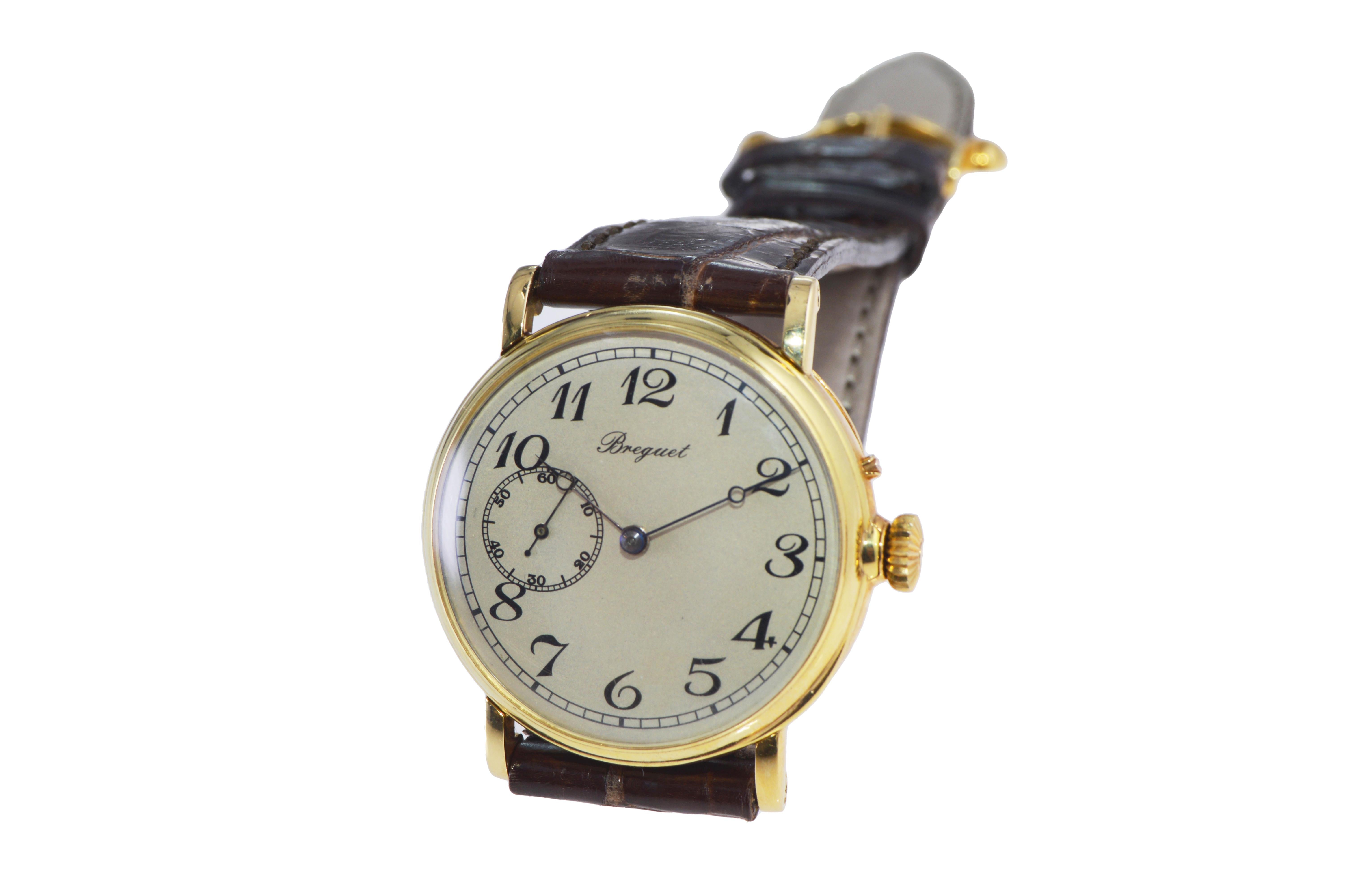 Breguet Gelbgold Pin Set Uhr mit Handaufzug, um 1900 im Zustand „Hervorragend“ im Angebot in Long Beach, CA