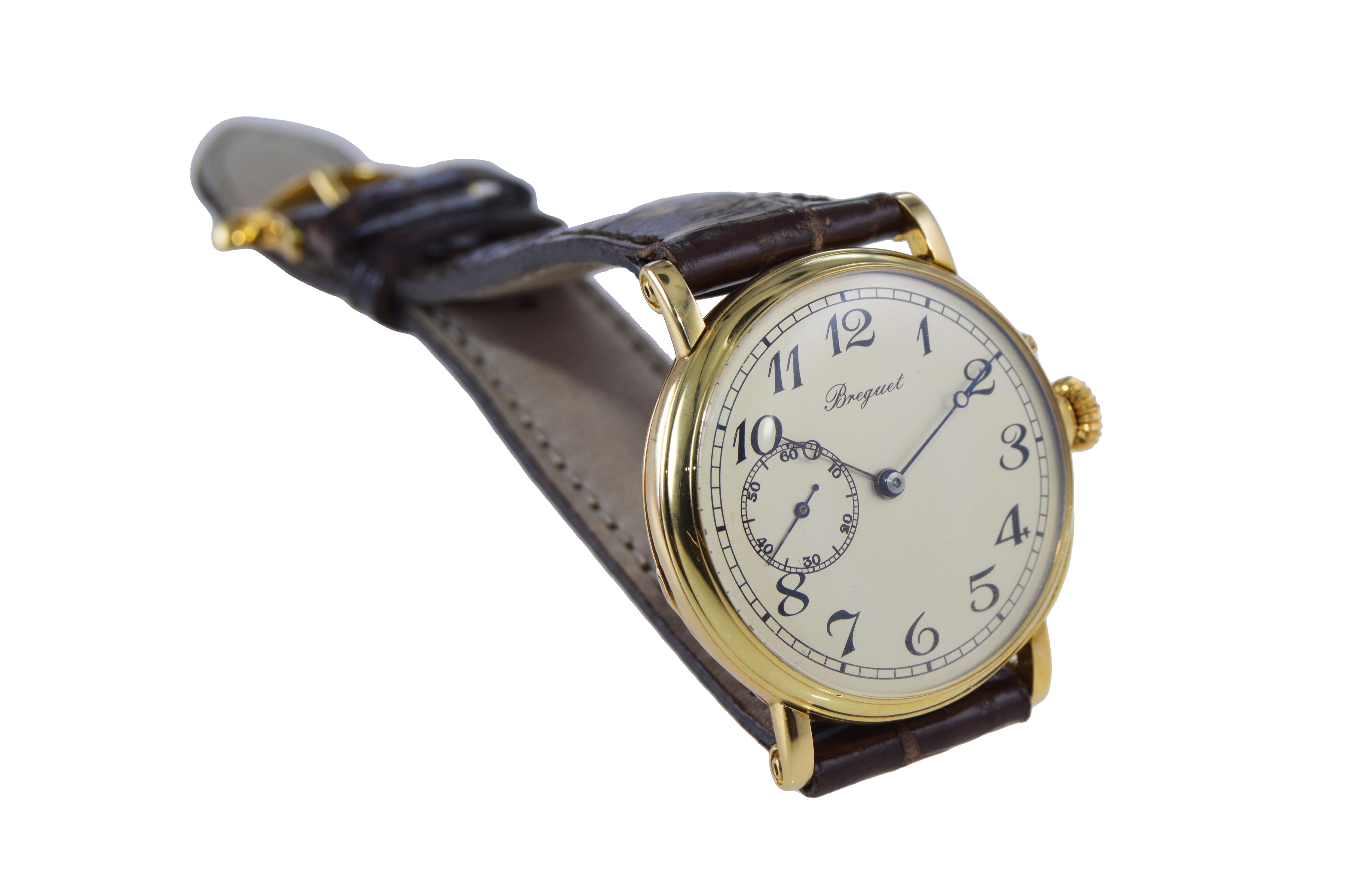Art Nouveau Breguet Yellow Gold Pin Set Manual Wind Watch, circa 1900's For Sale