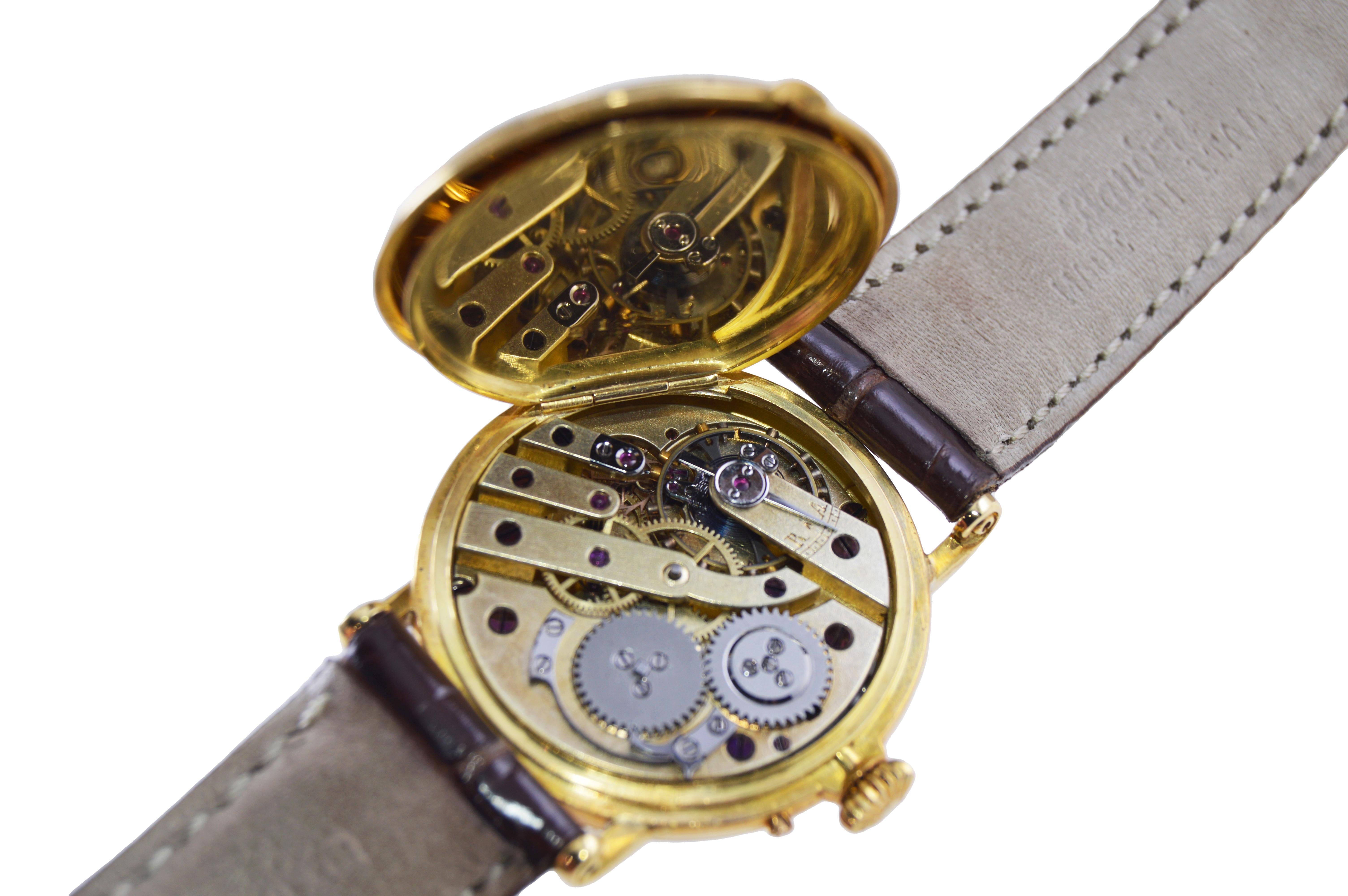 Women's or Men's Breguet Yellow Gold Pin Set Manual Wind Watch, circa 1900's For Sale