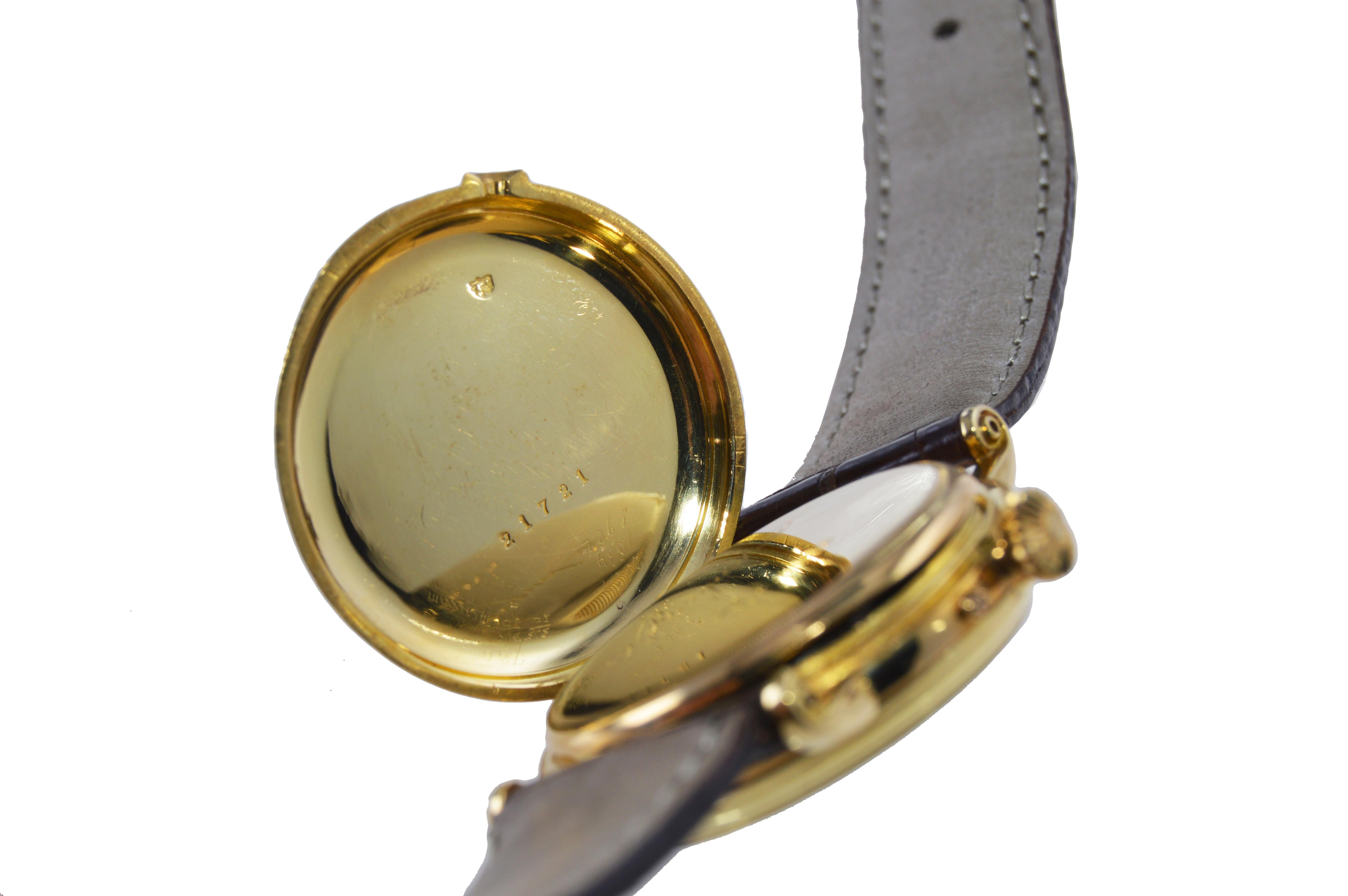 Breguet Gelbgold Pin Set Uhr mit Handaufzug, um 1900 im Angebot 4