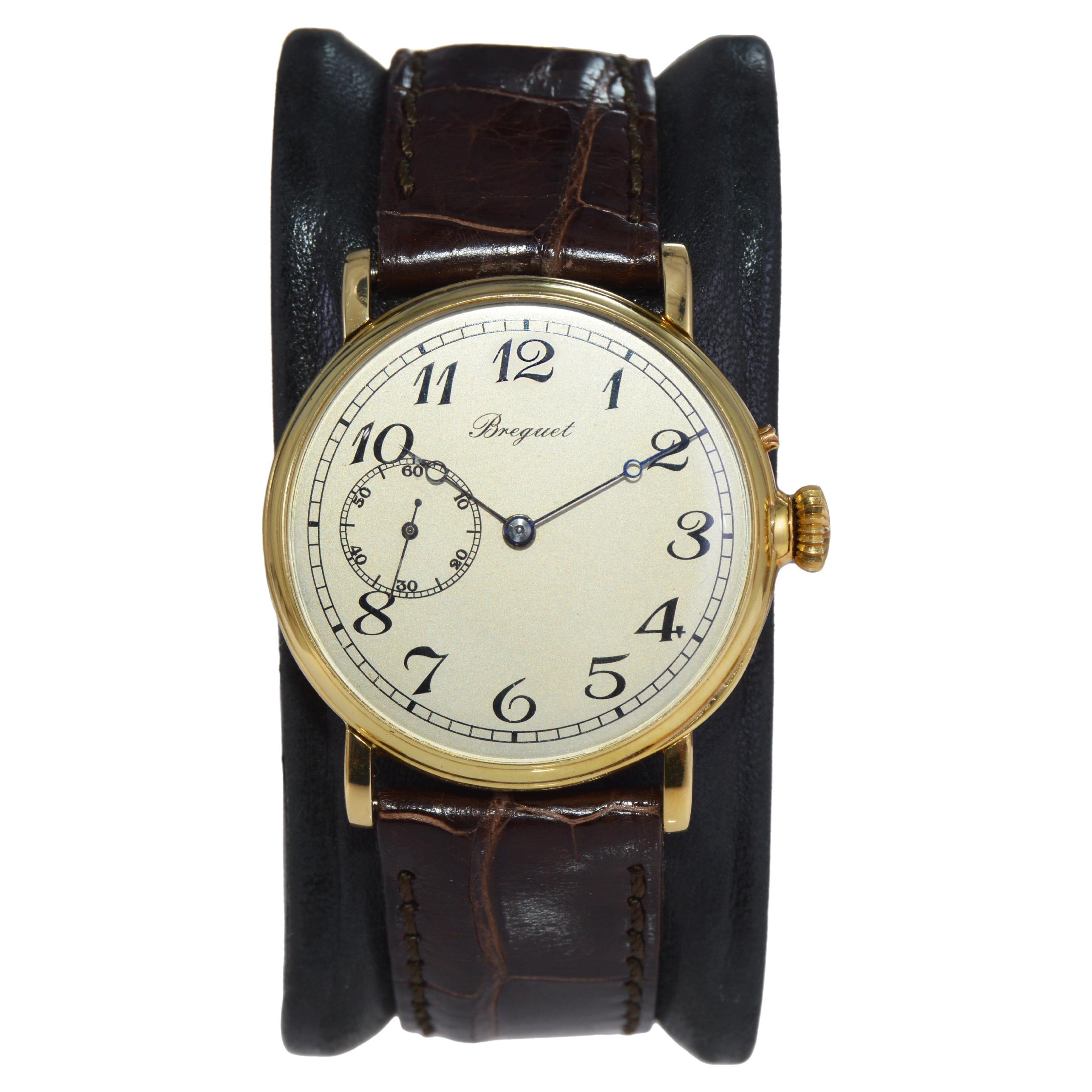 Breguet Yellow Gold Pin Set Manual Wind Watch, circa 1900's For Sale