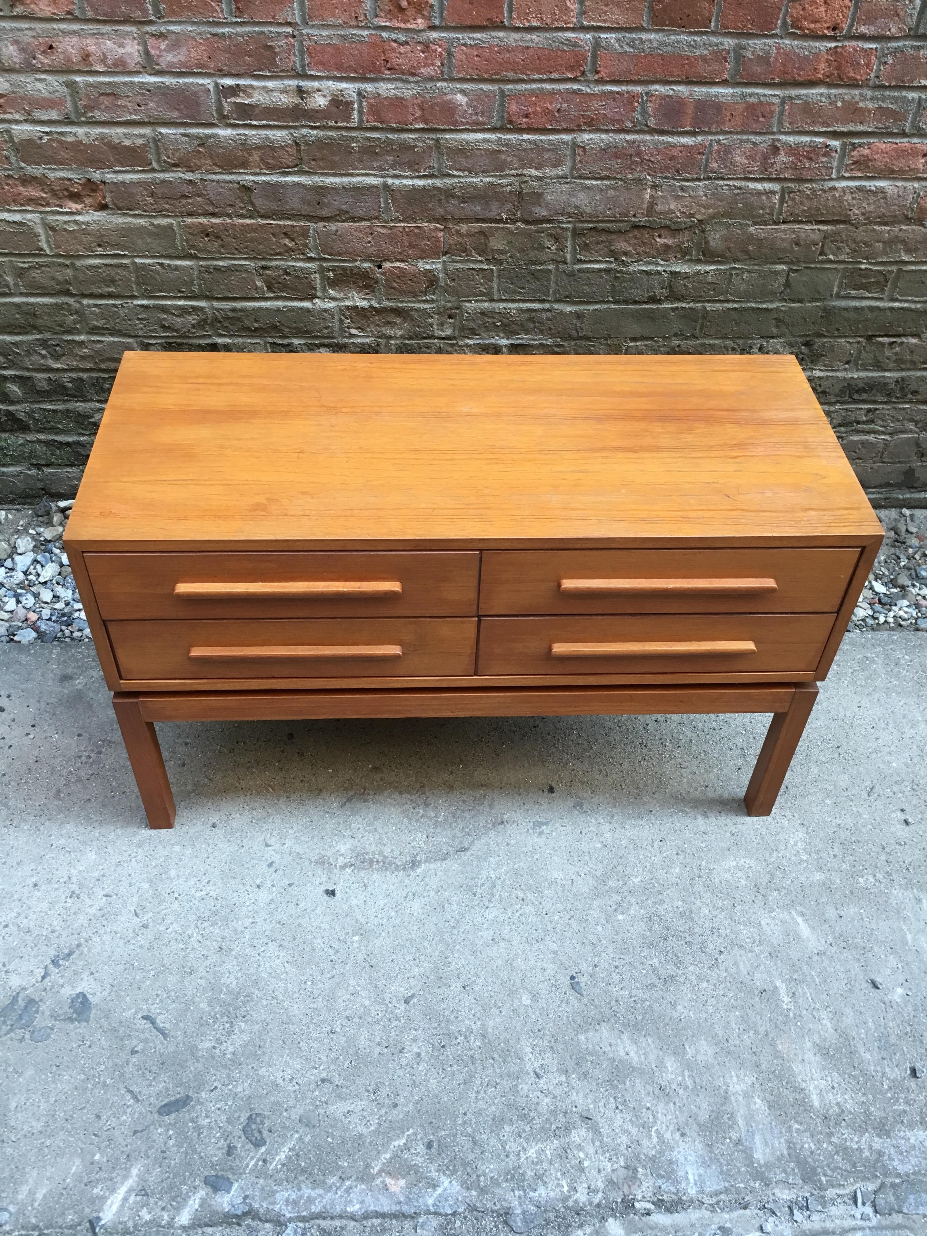 Scandinavian Modern Breistein Möbelfabrik Teak Low Console