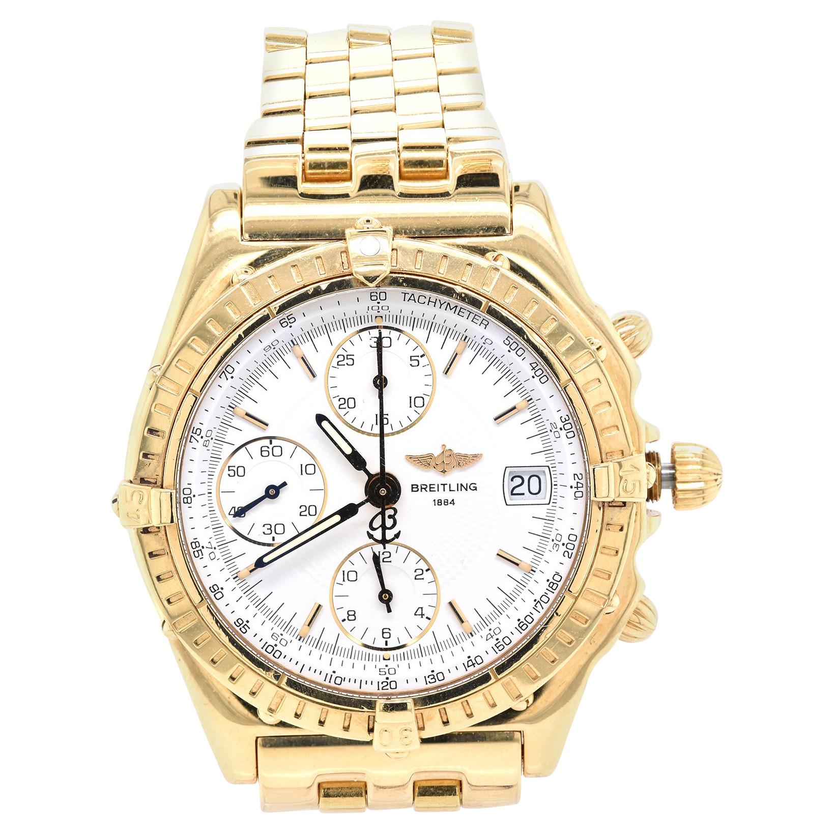 Breitling 18 Karat Yellow Gold Chronomat