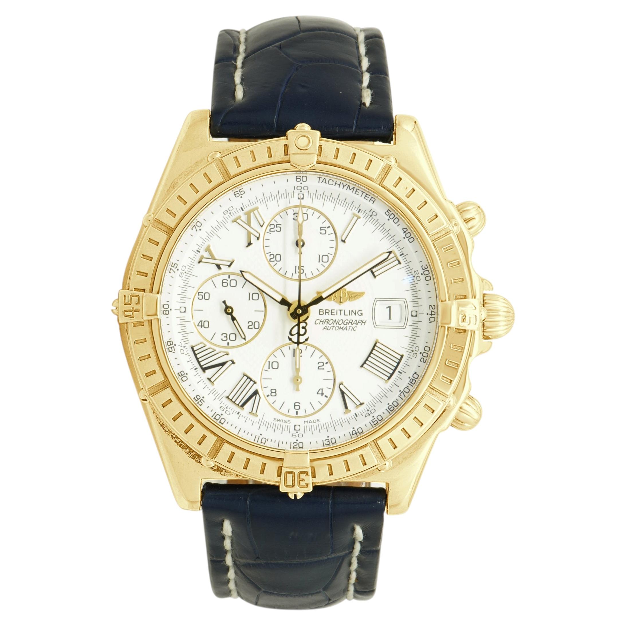 Breitling 18 Karat Yellow Gold Windrider Crosswind 39mm