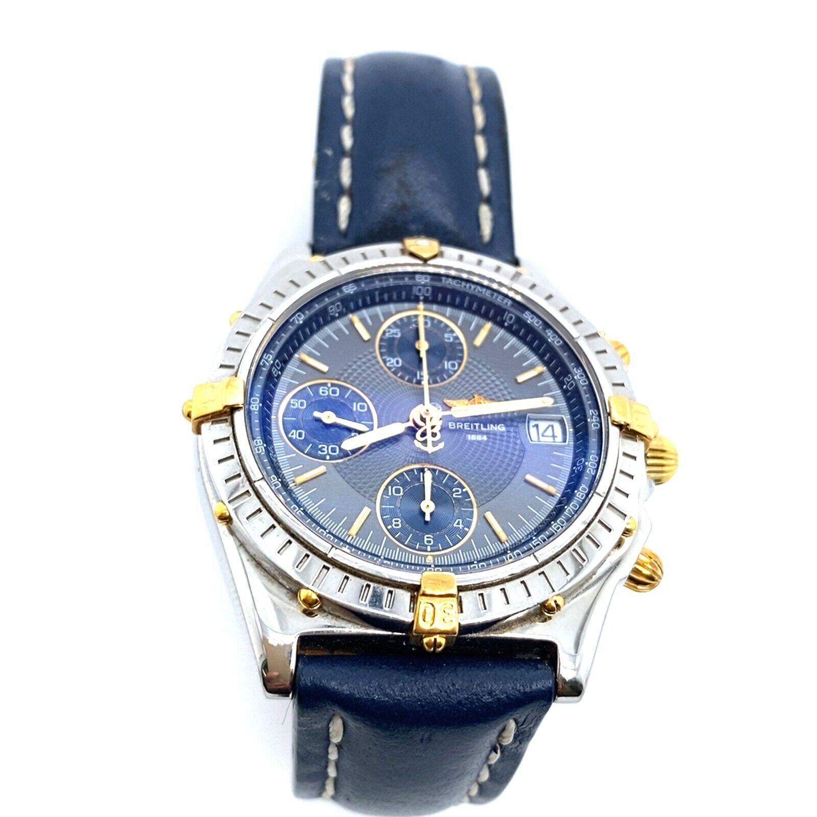  This Breitling 1884 Chronomat 42mm watch is a must-have for luxury watch enthusiasts. 
Its chronograph quartz movement allows you to track the time in multiple time zones,
 while the stainless steel case and leather strap offer durability and