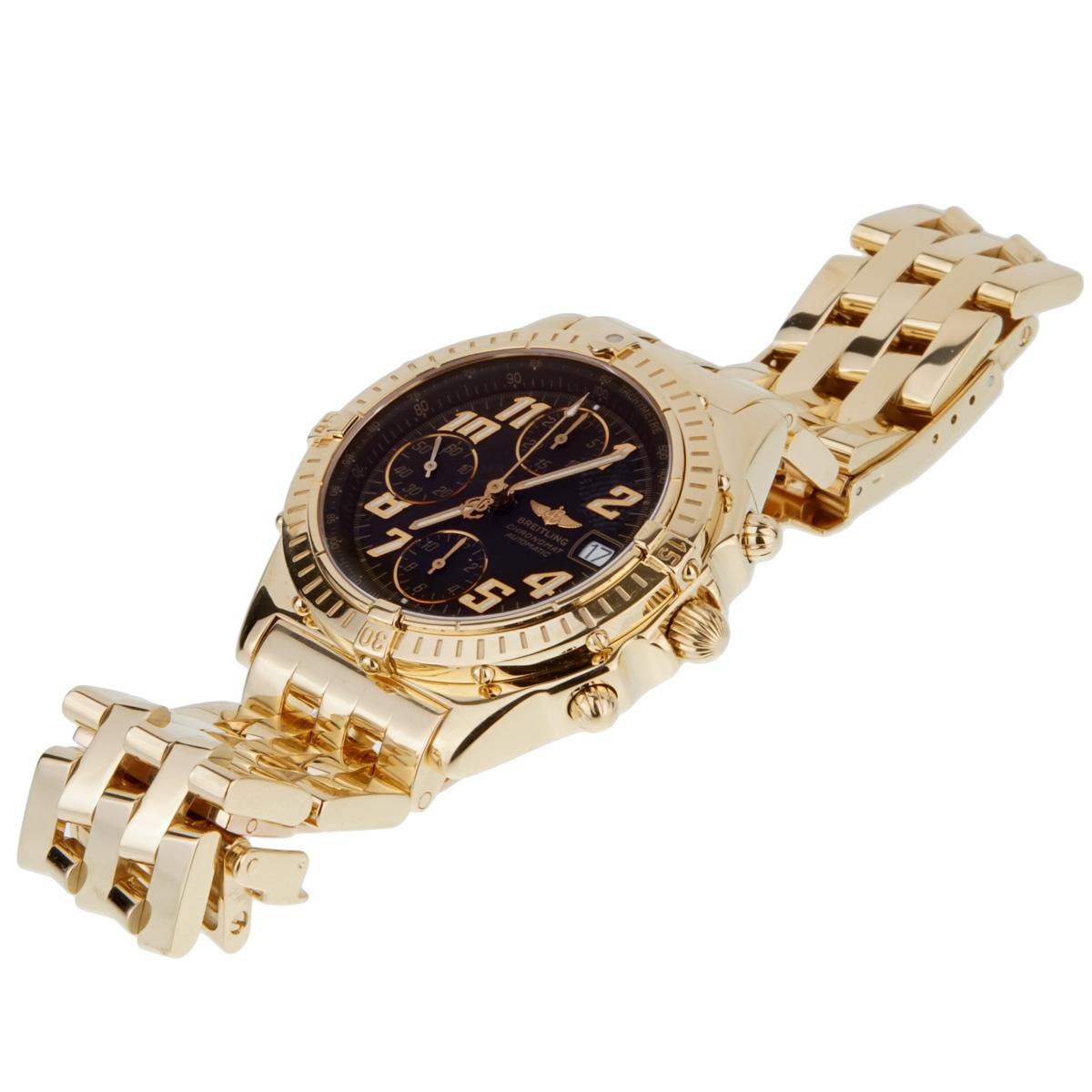 breitling 18k gold watch