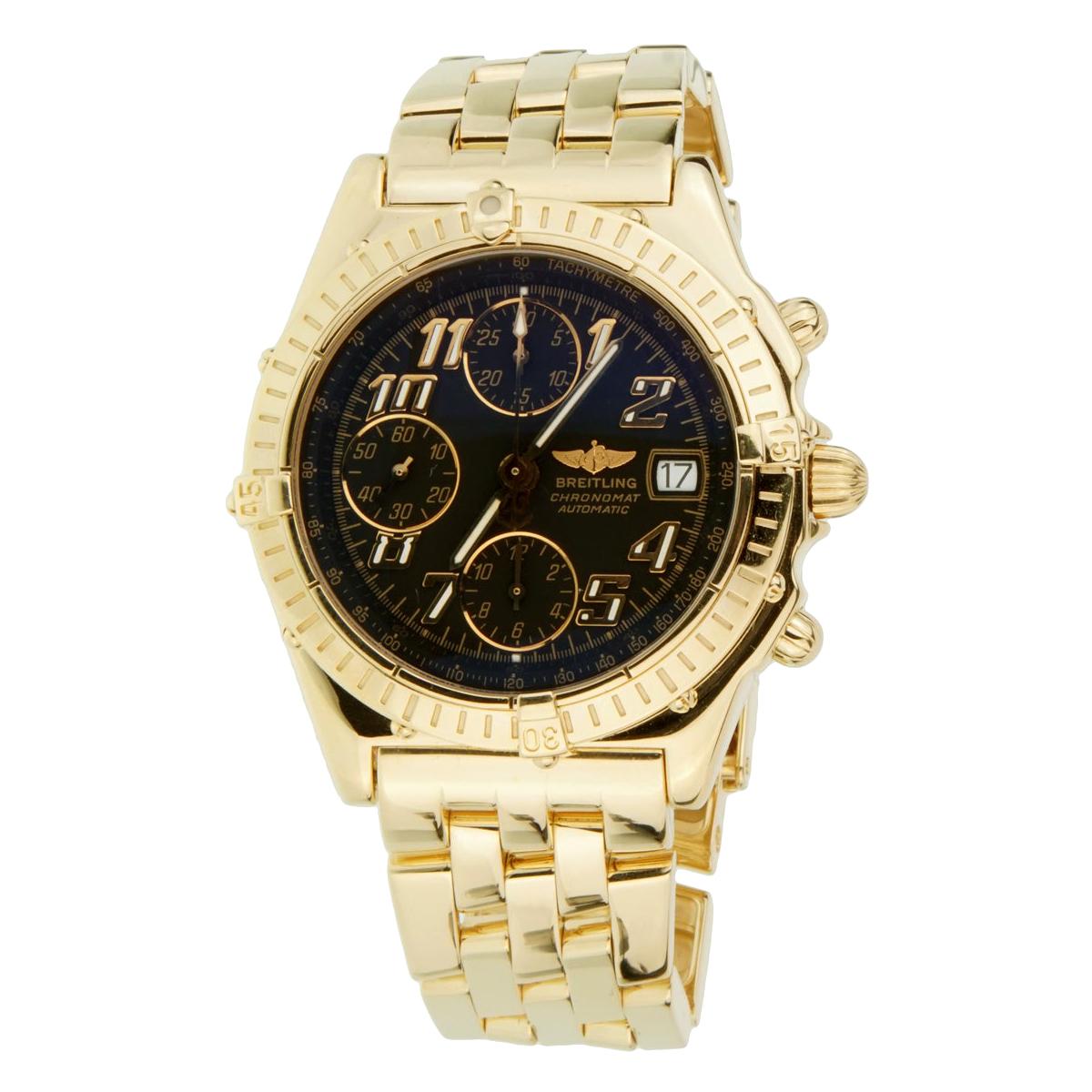 Breitling 18 Karat Yellow Gold Chronomat Gold Watch