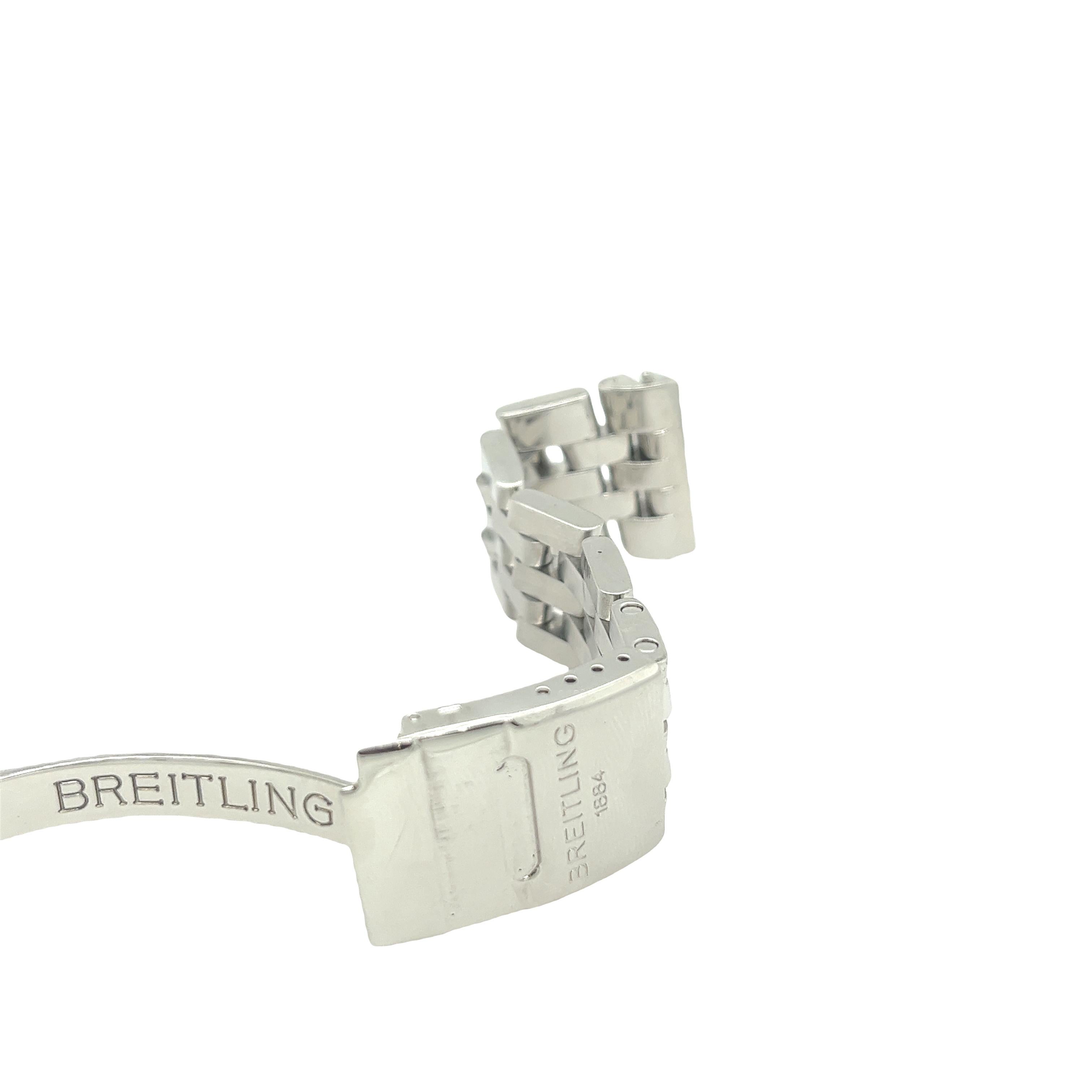 Breitling 350A Bracelet de montre à remontage tête-de-poule en acier inoxydable 18 mm Excellent état à London, GB