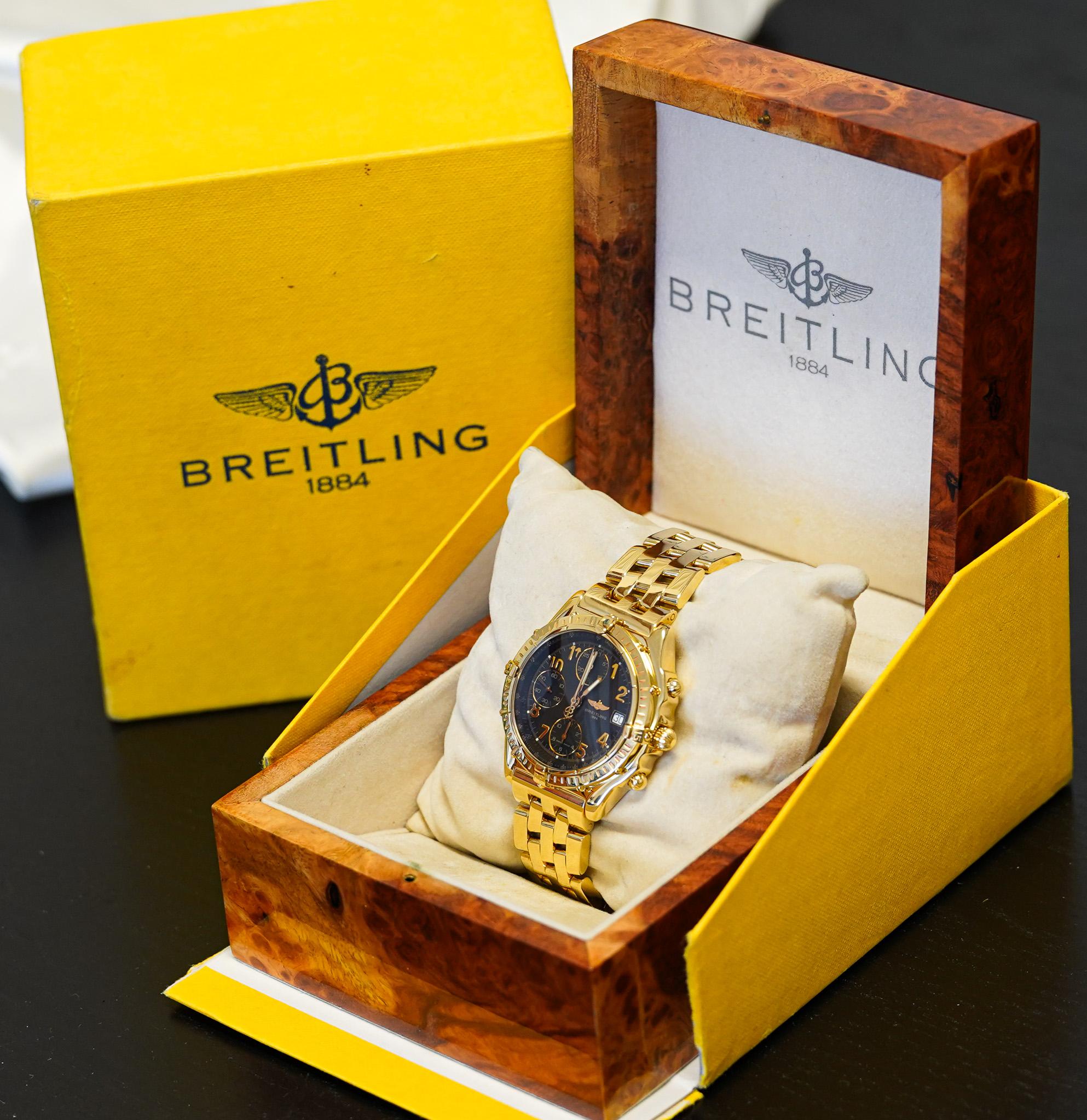 Breitling 18K Gold Automatik Chronomat K13050.1 