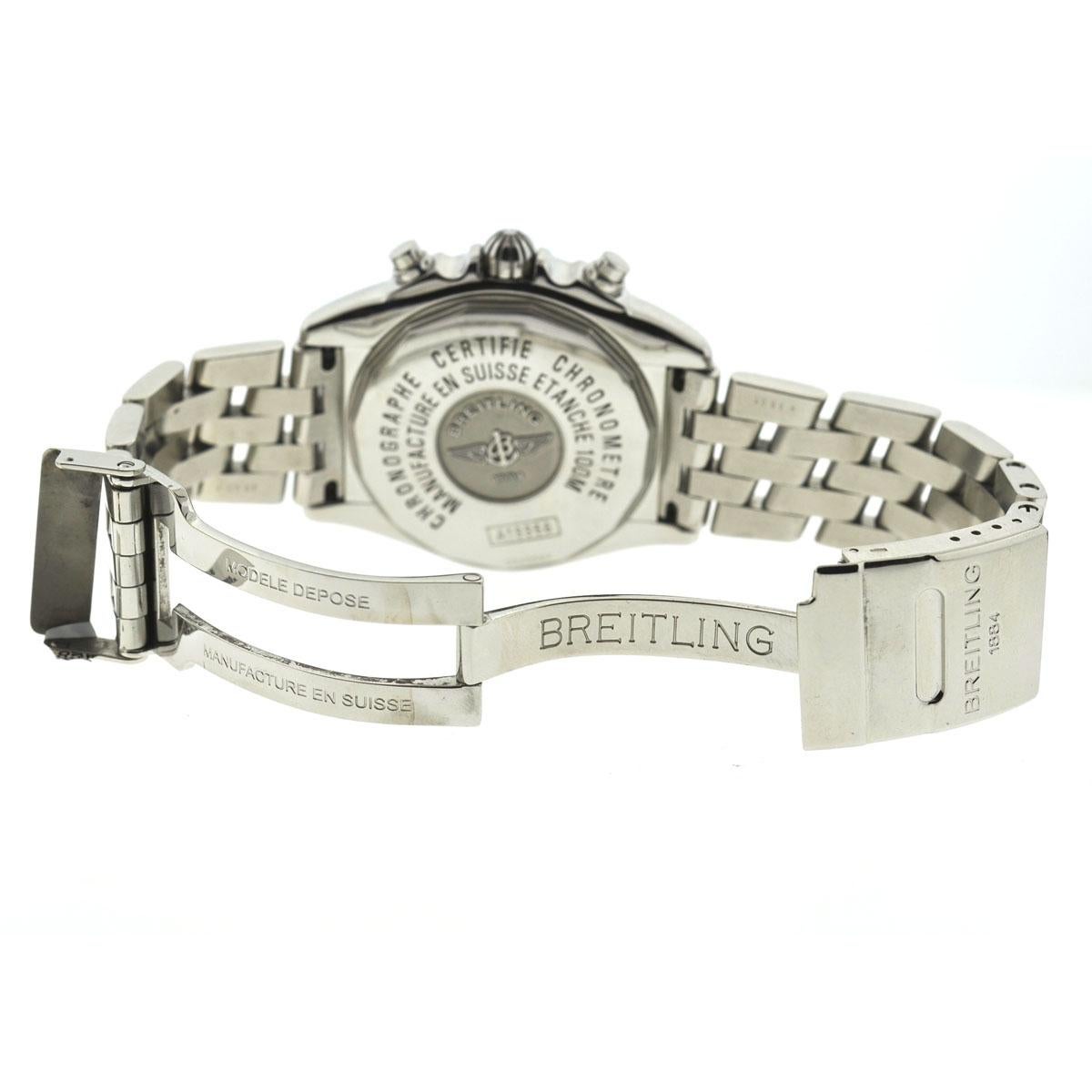 Breitling A13358 Cockpit Chronograph MOP Diamond Dial Stainless Steel Watch 1
