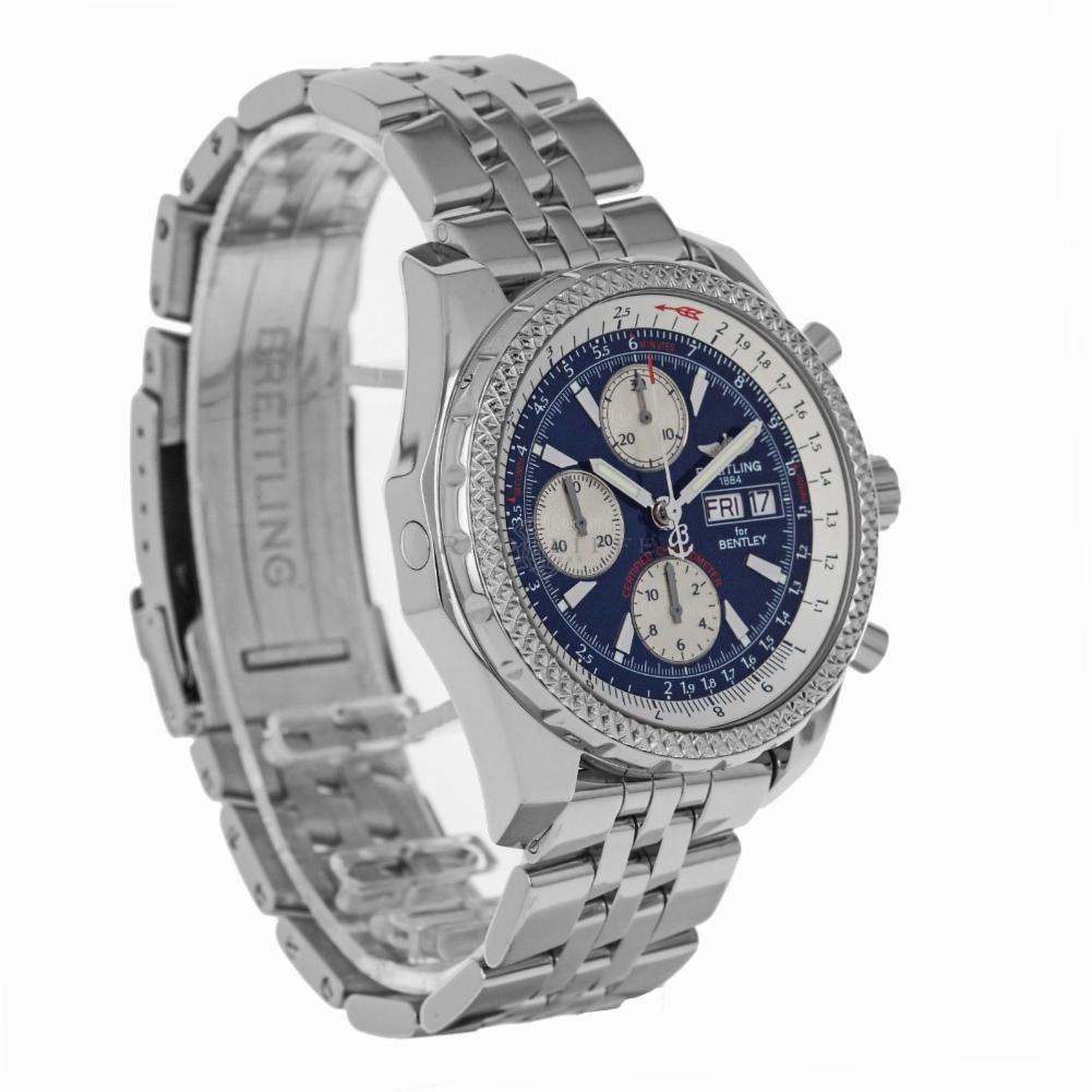 Breitling Bentley Reference #:A13362. men's  stainless steel, Breitling, Bentley  A13362, automatic self wind. Verified and Certified by WatchFacts. 1 year warranty offered by WatchFacts.

