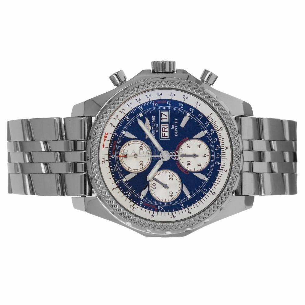 Contemporary Breitling A13362 Bentley GT Blue Stick Dial Steel Swiss Automatic Chronograph