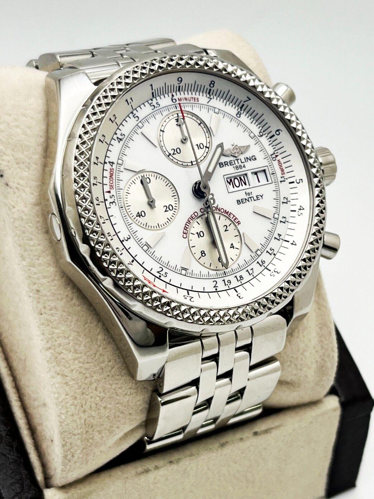 Breitling A13362 Bentley Motors GT Weißes Zifferblatt Edelstahl Box Papiere Herren