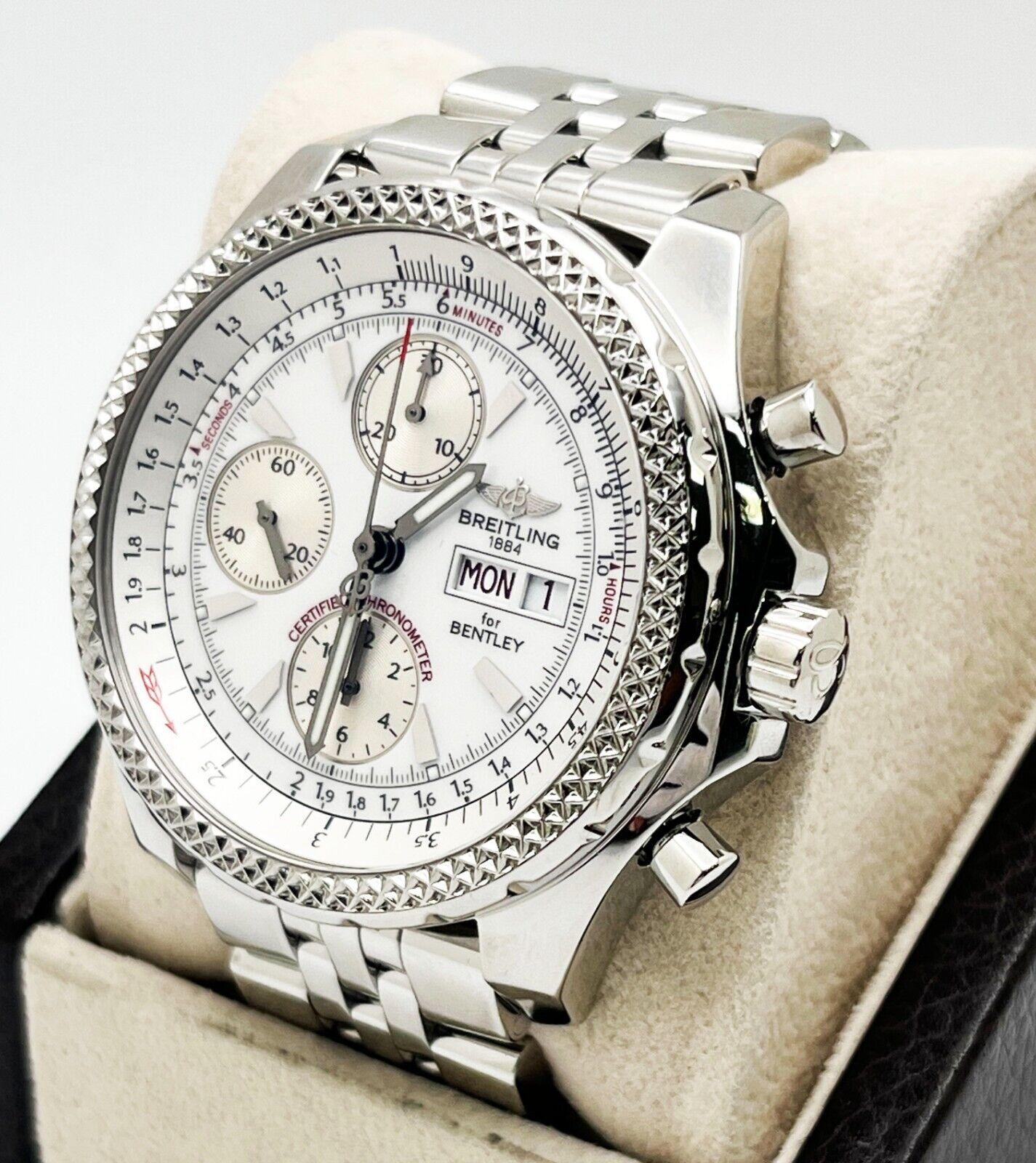 Breitling A13362 Bentley Motors GT Weißes Zifferblatt Edelstahl Box Papiere 1