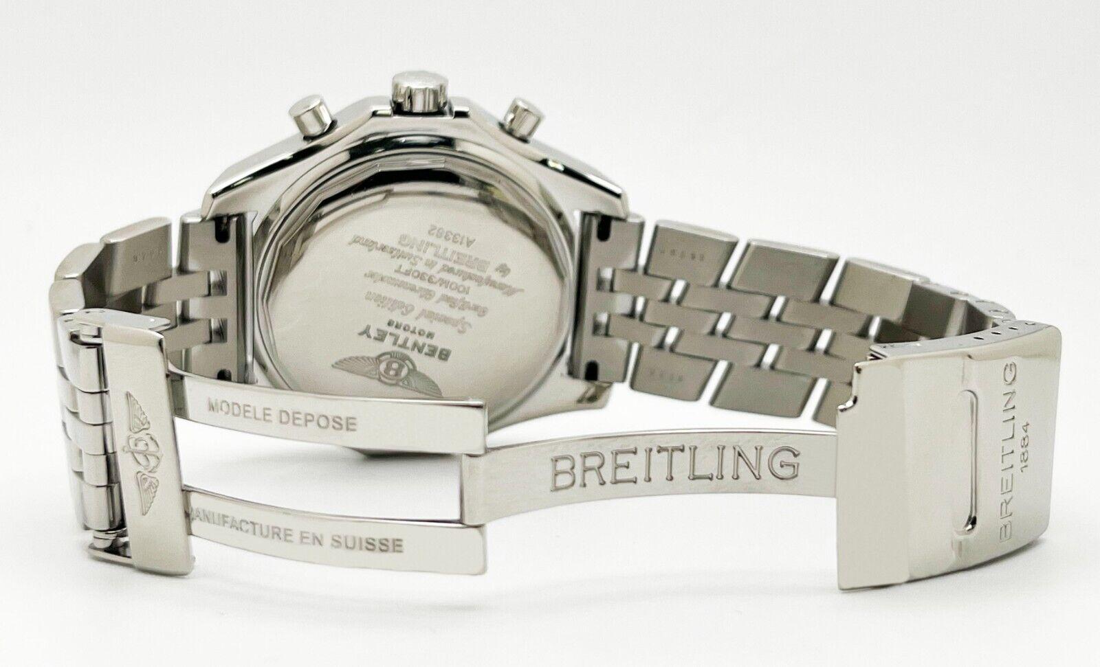 Breitling A13362 Bentley Motors GT White Dial Stainless Steel Box Papers For Sale 3