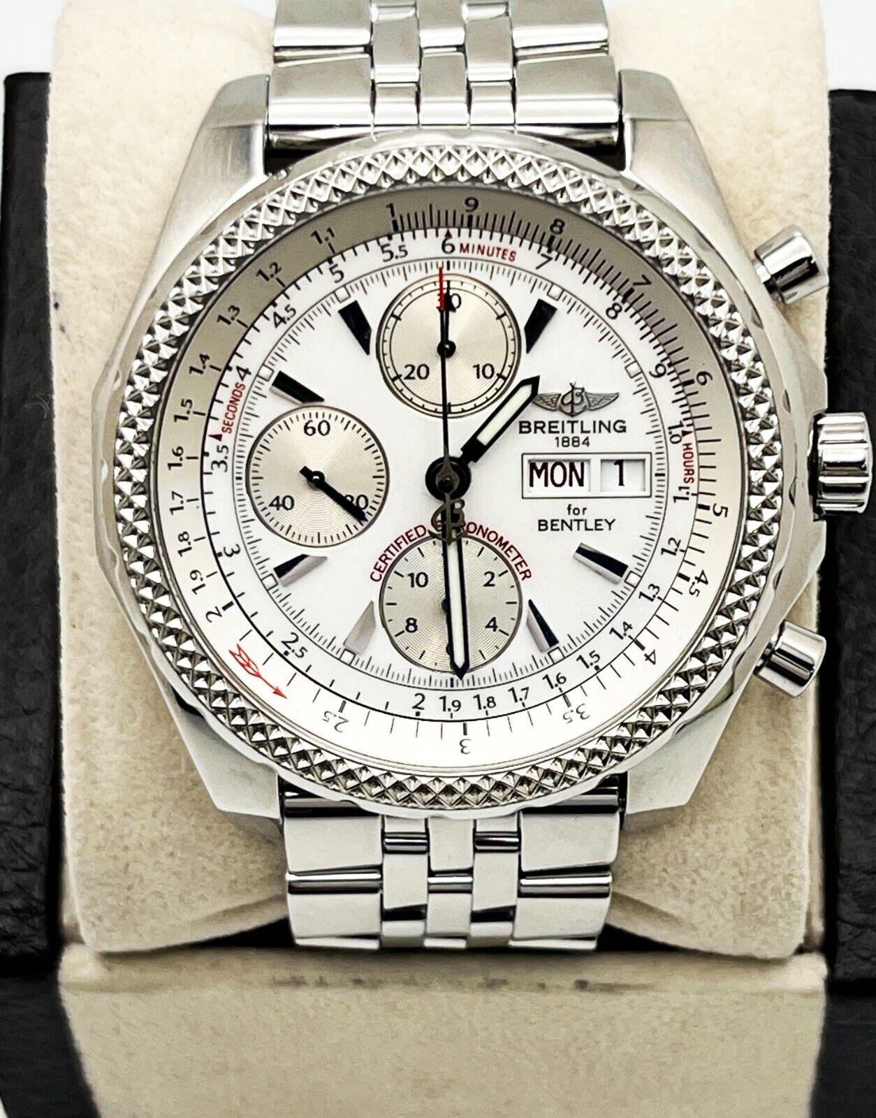 Breitling A13362 Bentley Motors GT White Dial Stainless Steel Box Papers For Sale 5