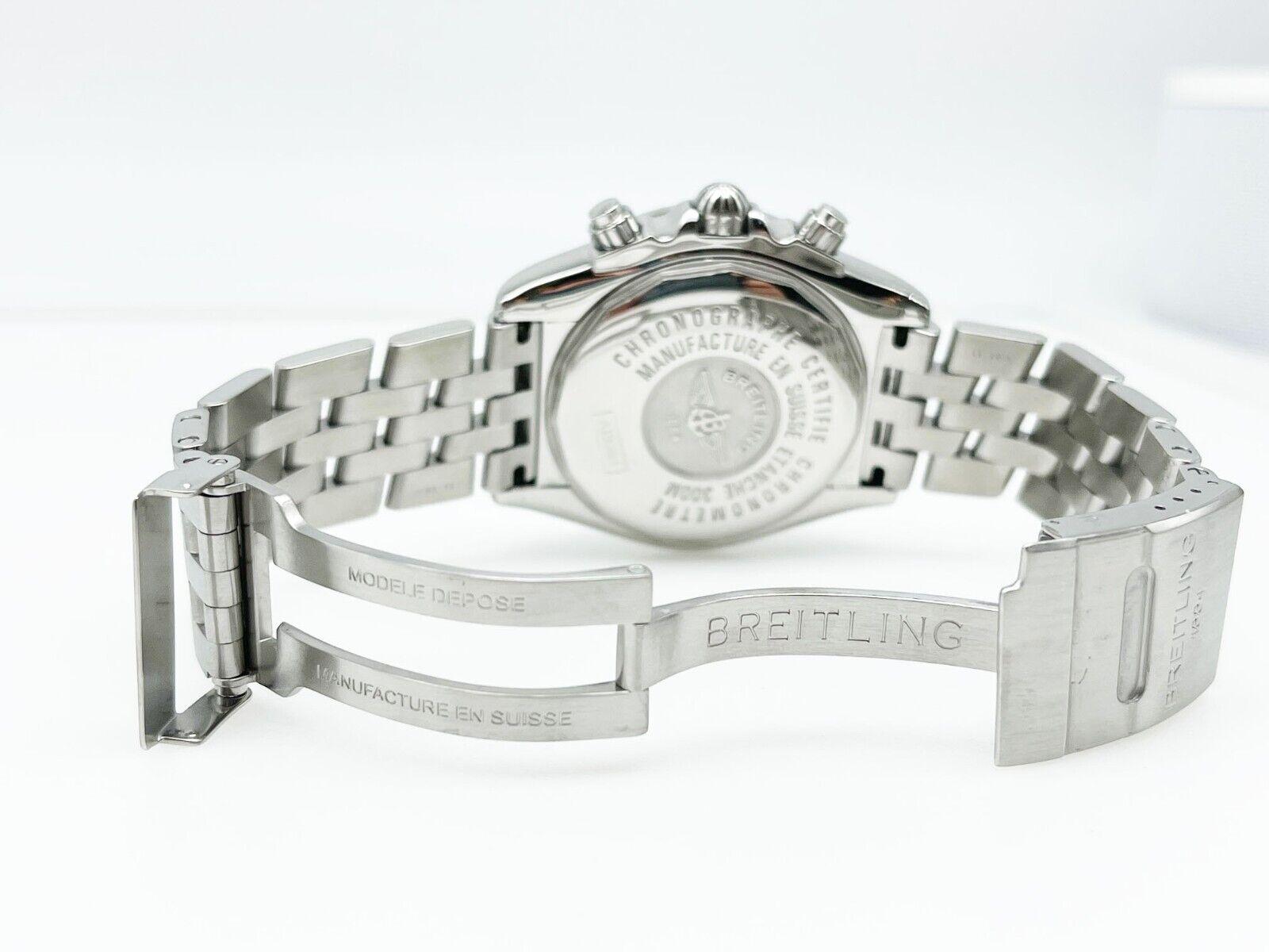 Breitling A13364 Galactic Chronograph II Silber Zifferblatt Stahlschachtel Papier im Angebot 1