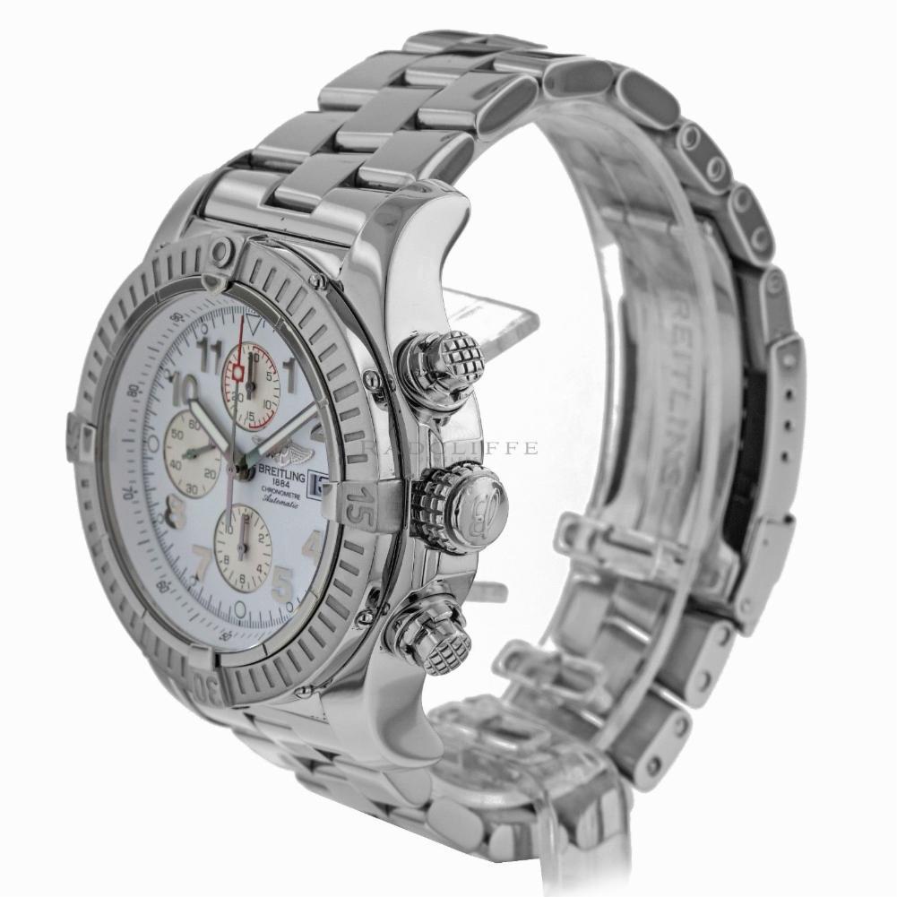 Breitling Super Avenger Reference #:A13370. men's  stainless steel, Breitling, Super Avenger  A13370, automatic self wind. Verified and Certified by WatchFacts. 1 year warranty offered by WatchFacts.
