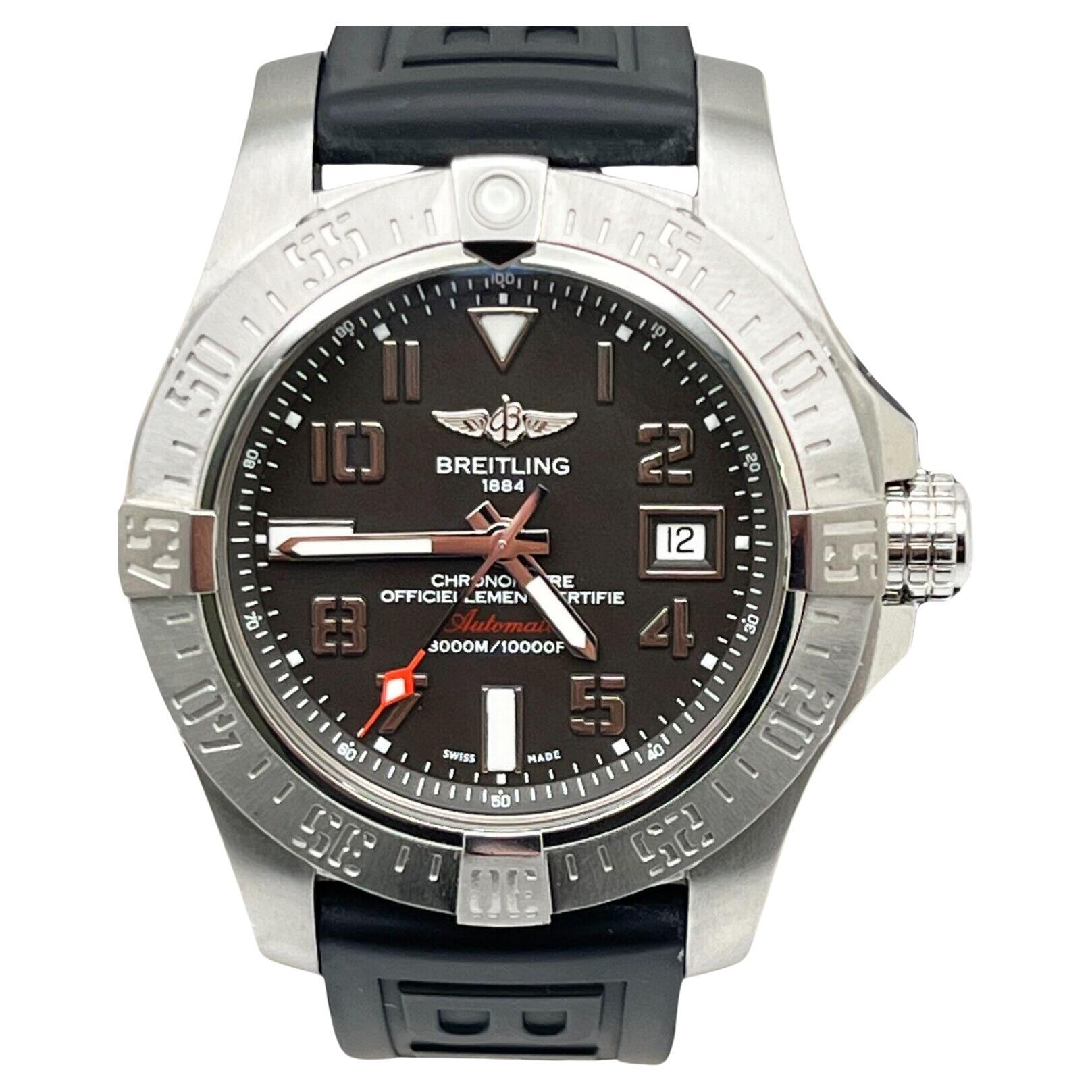 Breitling A17331 Avenger II Seawolf Stainless Steel Rubber Strap For Sale