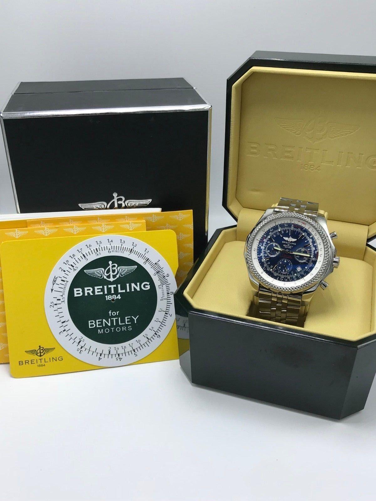 Breitling A25362 Bentley Motors Chronograph Blue Dial Stainless Box and Paper 4