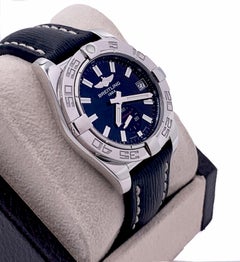 Breitling A3733012 Galactic Black Dial Stainless Bezel Leather Band Box Papers
